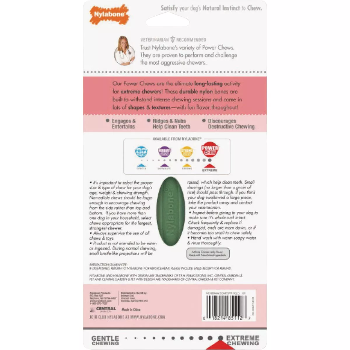 Nylabone Power Chew Comfort-Hold Large Chicken Jerky Dental Chew Toy