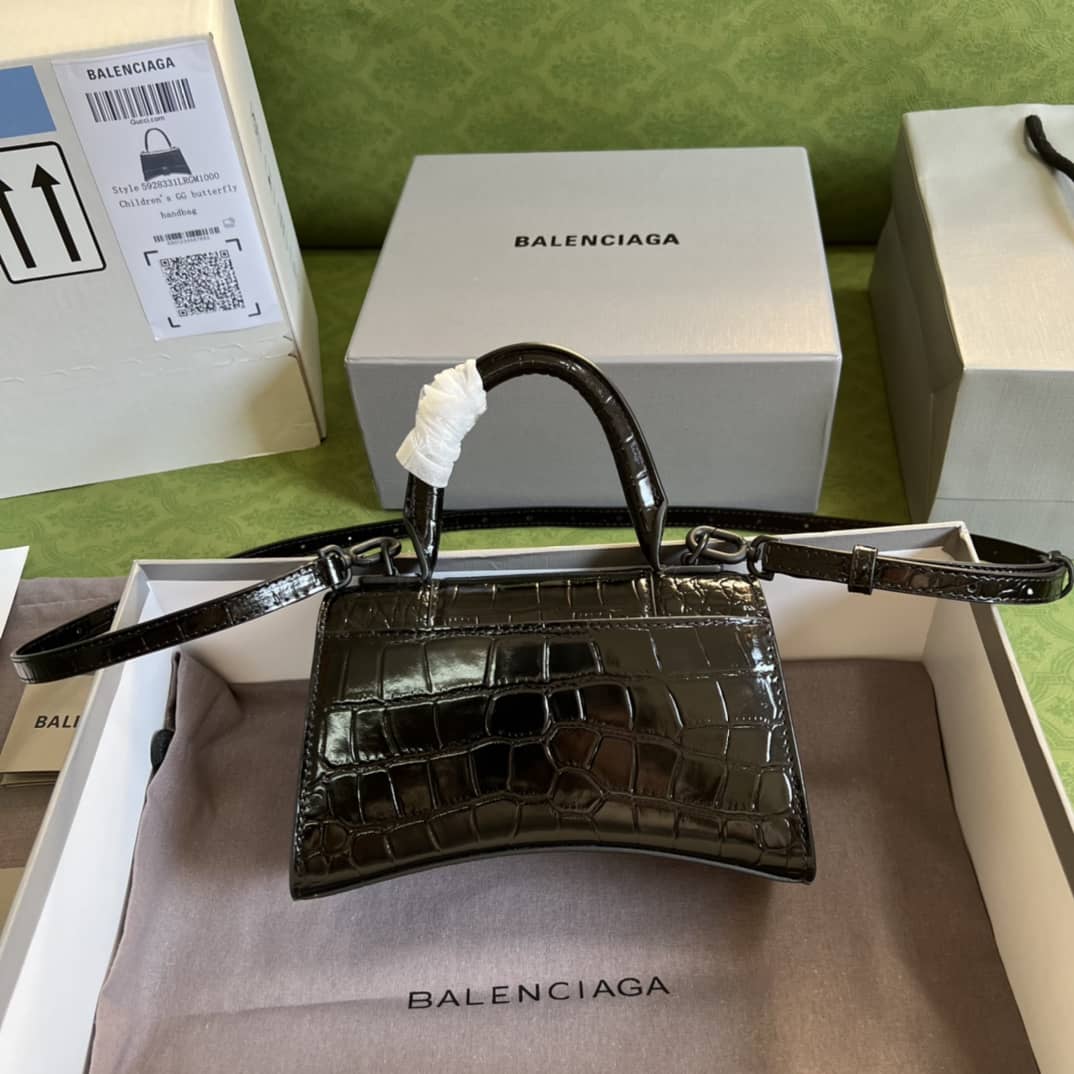 Balenciaga Hourglass Leather Top Handle Replica Bag - Replicaclubs