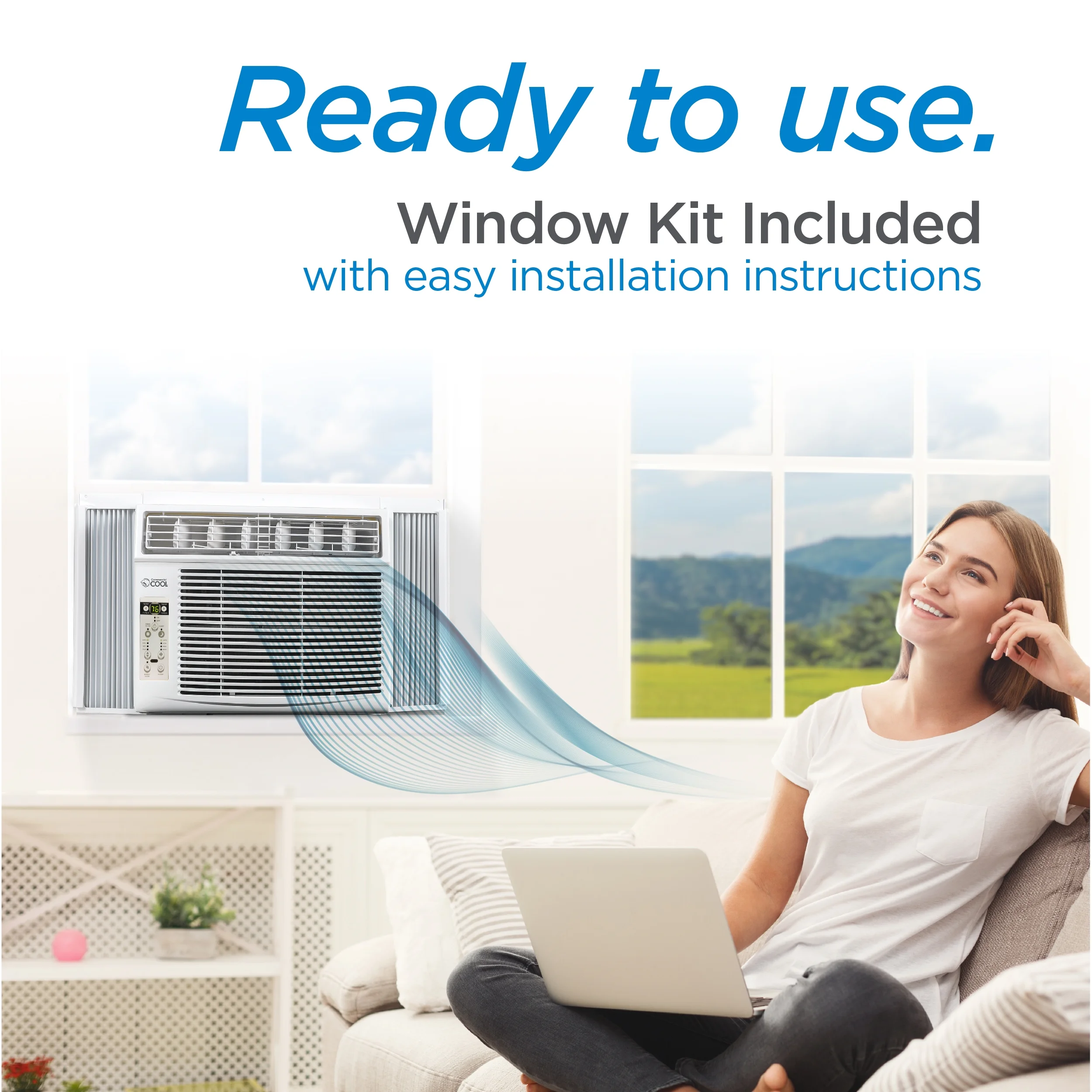COMMERCIAL COOL 14,500 BTU Window Air Conditioner with Remote Control and Adjustable Thermostat, cools up to 750 Sq. Ft. with Electronic Controls & Digital Display CWAM145W6C - Image 5