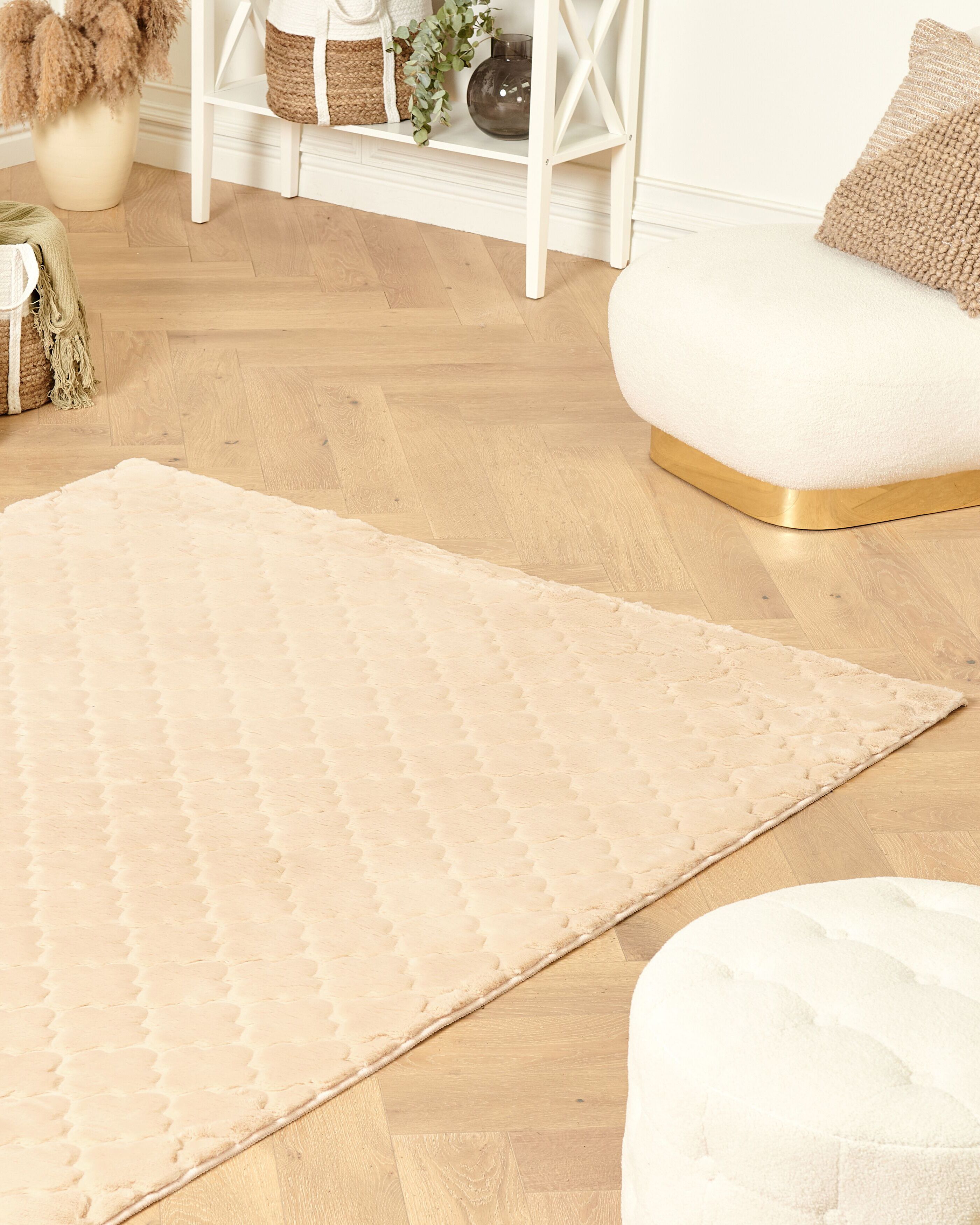 Faux Fur Rug GHARO Beige 160 x 230 cm