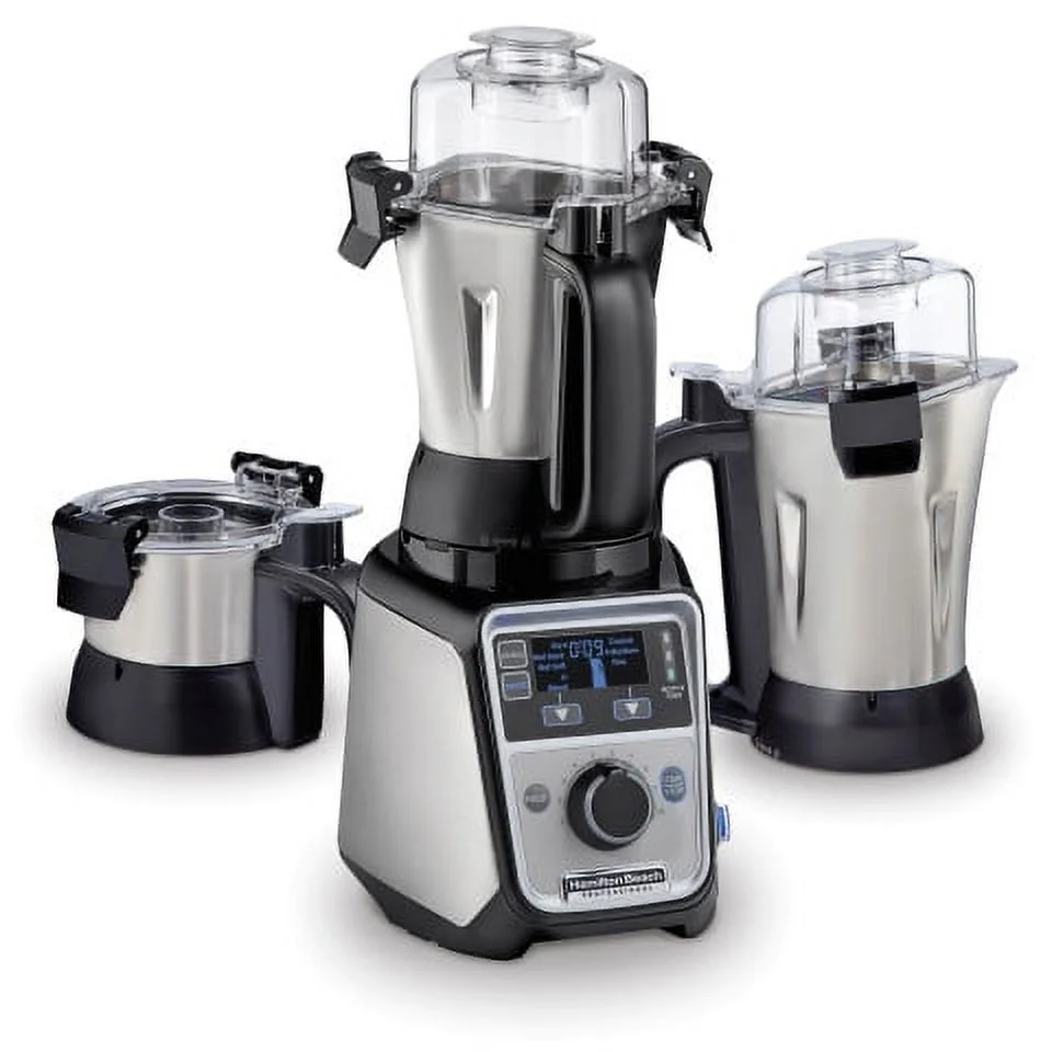 Hamilton Beach Professional 2.2 HP 120V Juicer Mixer Grinder with 3 Stainless Steel Jars, 1.5 Liters, Model 58770