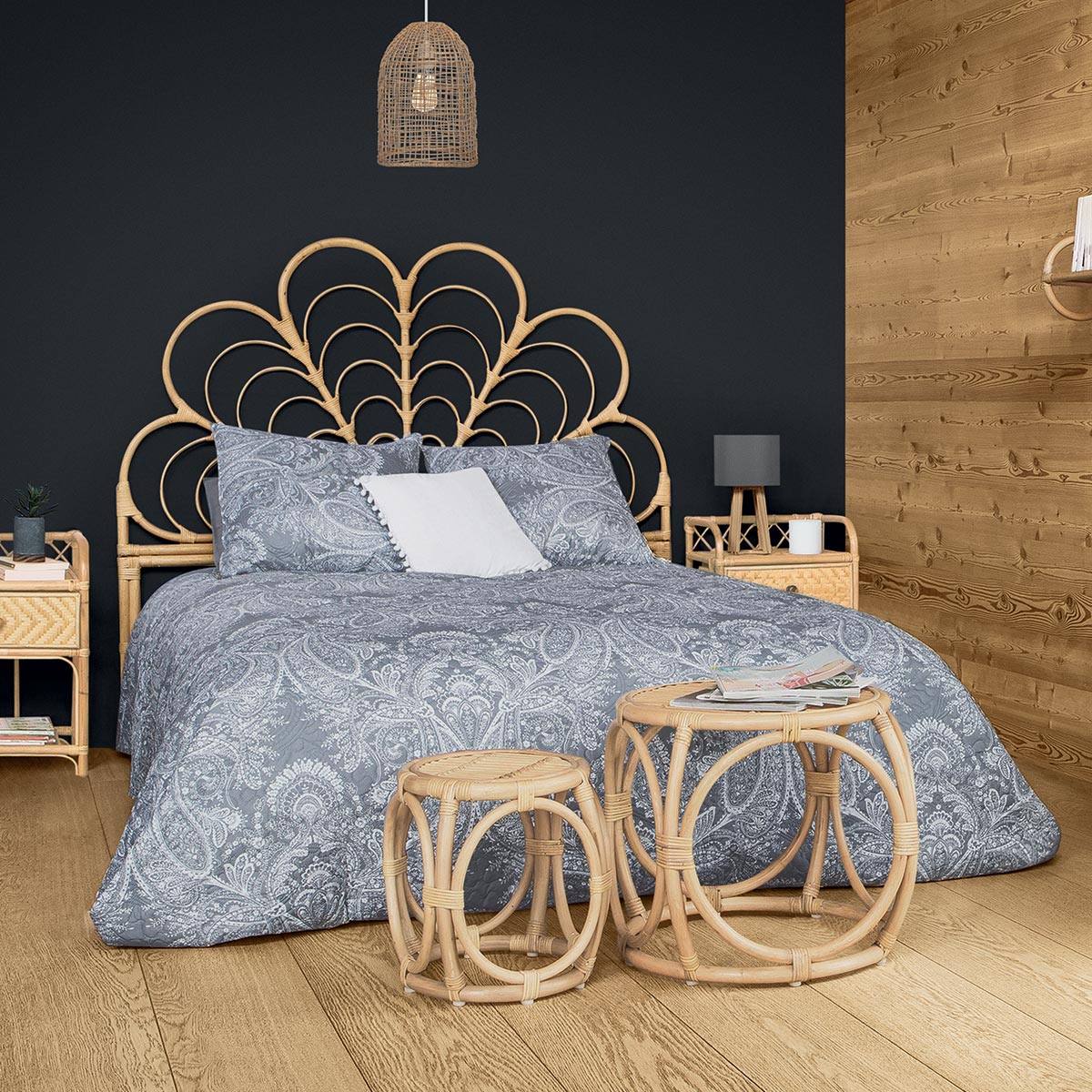 Bedspread, 2 pillowcases "Marie" Mouse grey, 260x240 cm