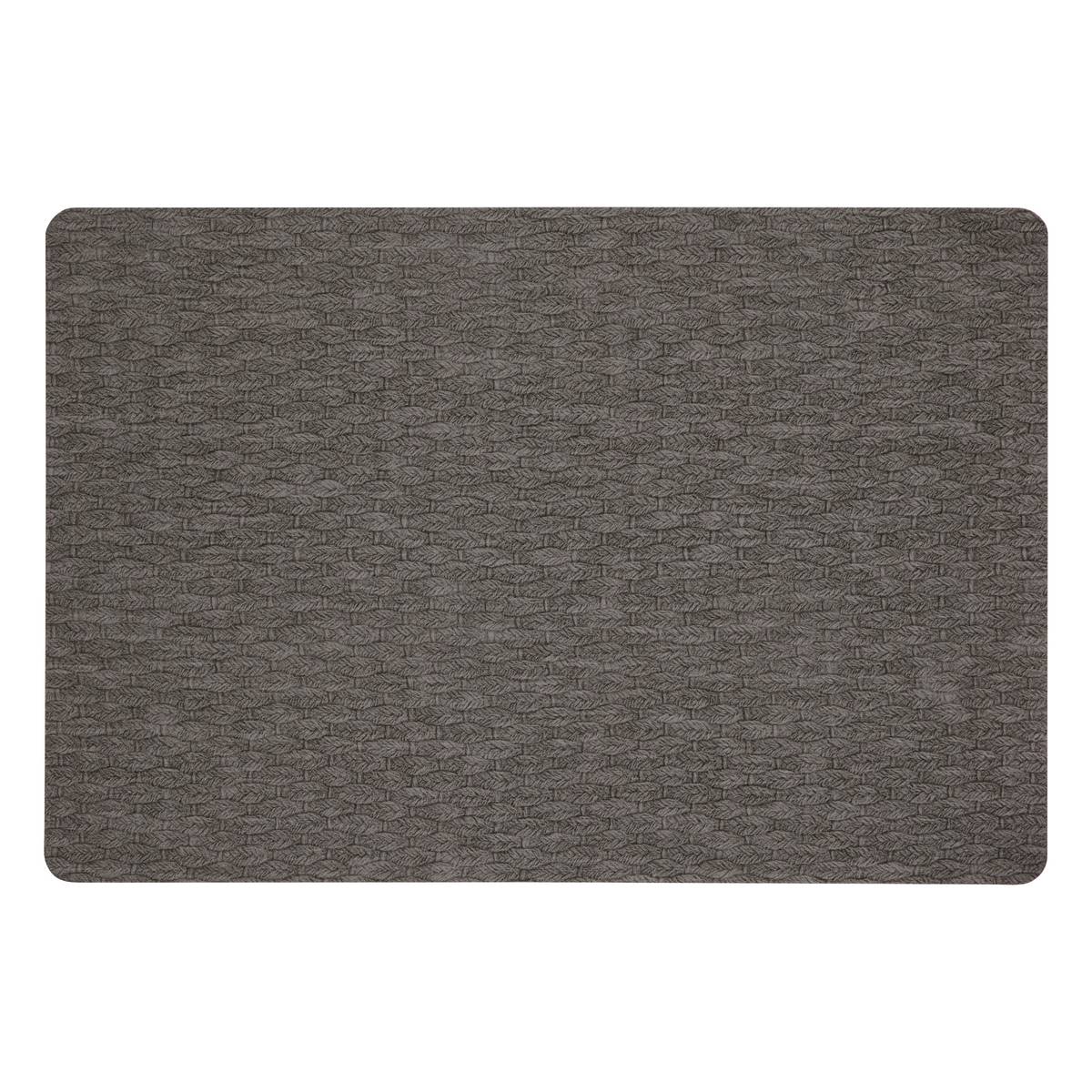 Placemat "Ely" PU - Polyurethane, 49x33 cm, Dark Grey