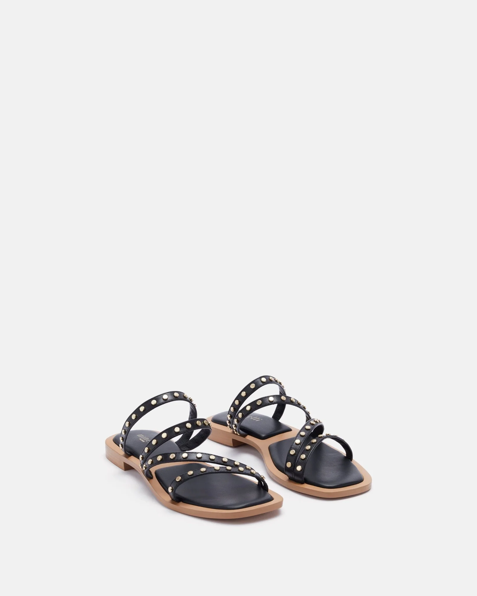 SANDALES ITENIA NOIR - Sandales plates cuir noir