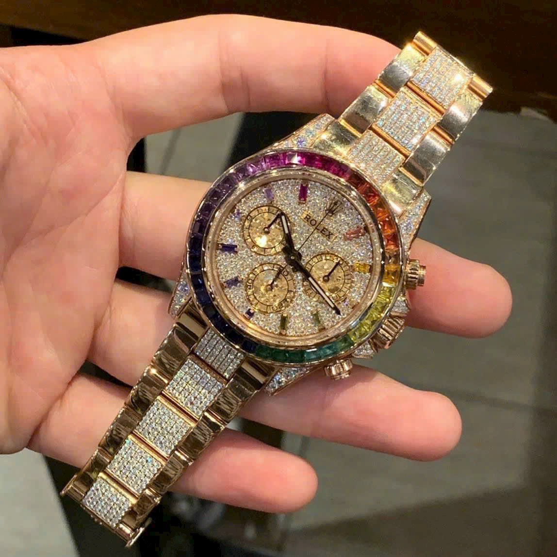 Rolex Daytona Rainbow Replica 1:1 Watch With Full Diamonds 40mm - Top club
