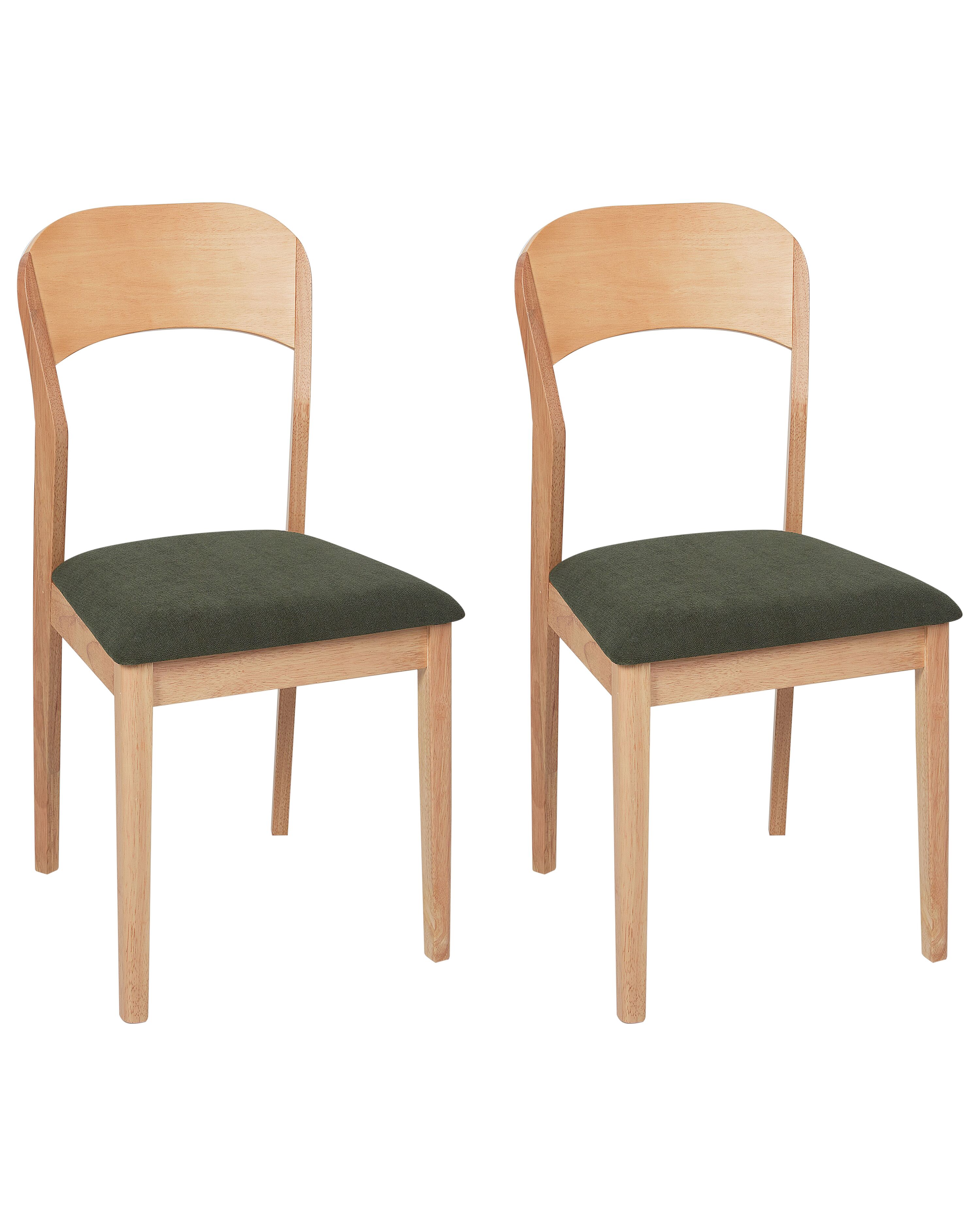 Set of 2 Dining Chairs ALVIN Wood Light Brown
