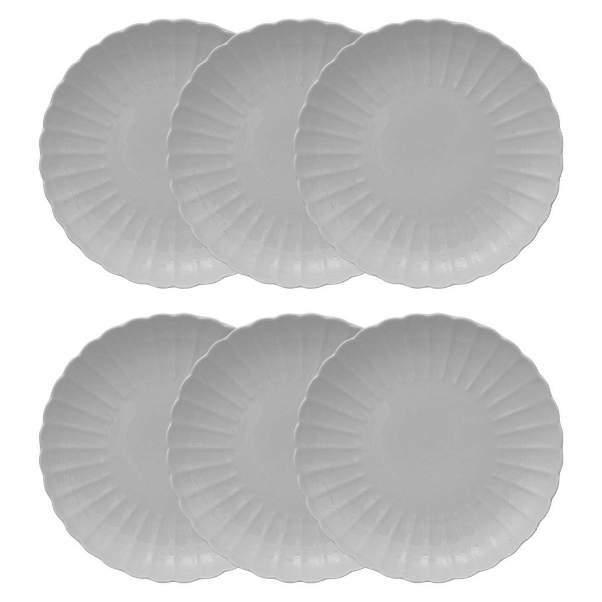Set of 6 dinner plates "Romy" D.27.1 cm, White