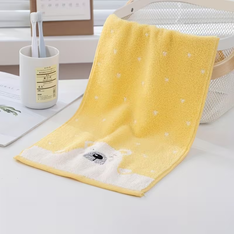 Cute Polar Bear Printed Woven Towel Eco-Friendly Quick-Dry Home Use Hand Towel