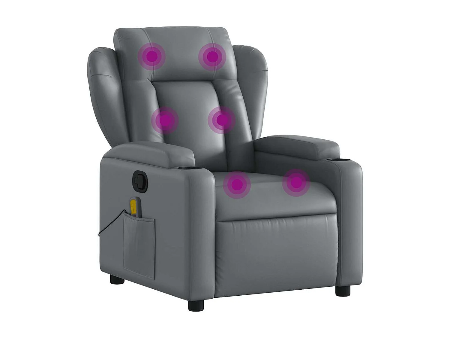 Fauteuil inclinable-Chaise de relax-Fauteuil de Massage gris similicuir SHL3860