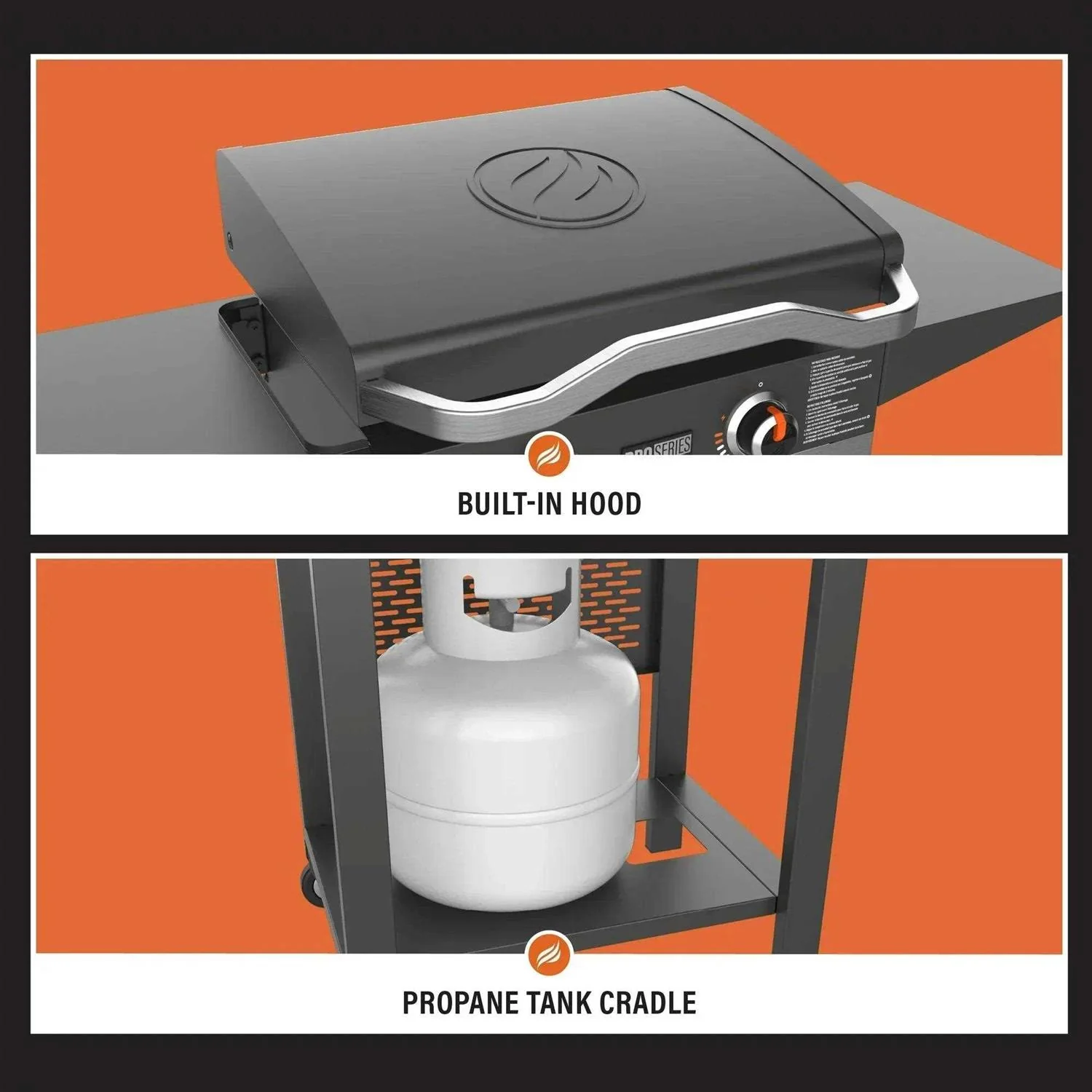 Blackstone Pro Series 2-Burner 22 inch Propane Pedestal Griddle With Hood - Image 5 Blackstone Pro Series 2-Burner 22 inch Propane Pedestal Griddle With Hood - Image 5