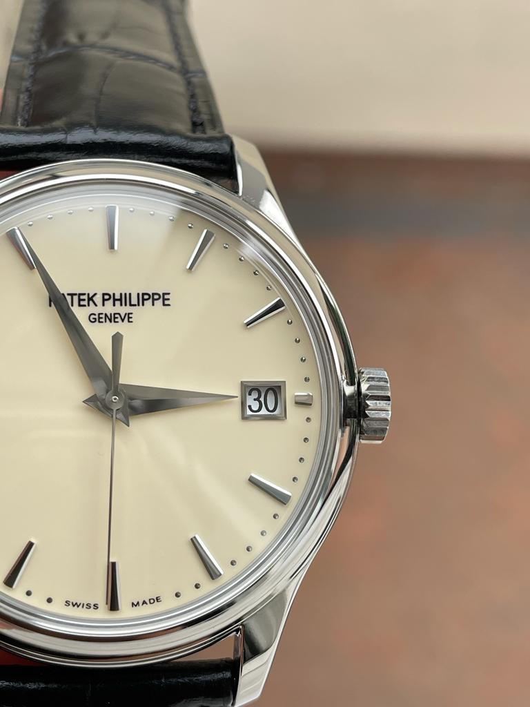 Replica PATEK PHILIPPE Calatrava ZF 5298p Date off White Dial SS bezel ZF factory - Top club