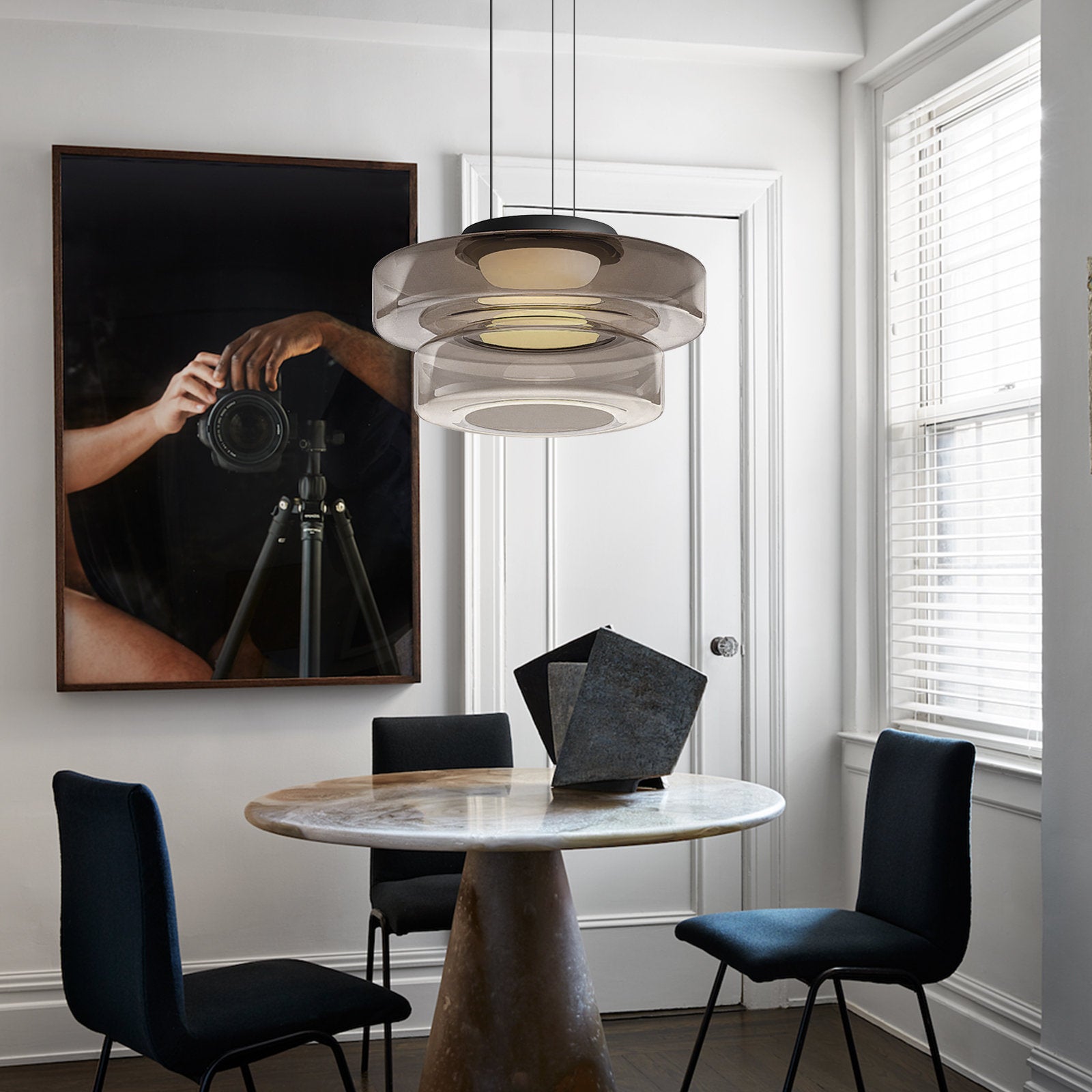 CraftNova – Bauhaus Glaspendellamp met Verstelbare Ophanging