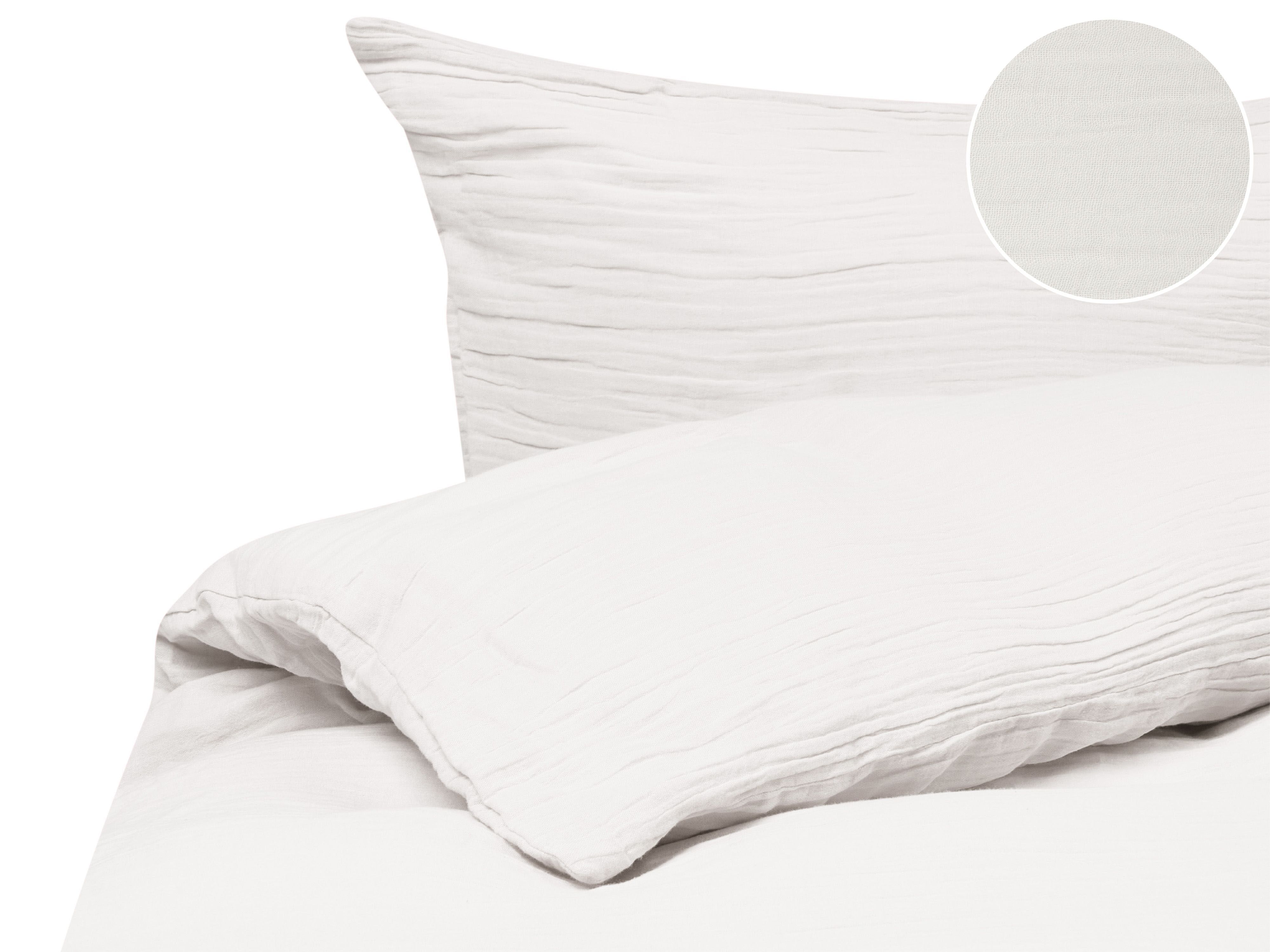 Duvet Cover Set SUMNER Muslin 220 x 240 cm Off-White