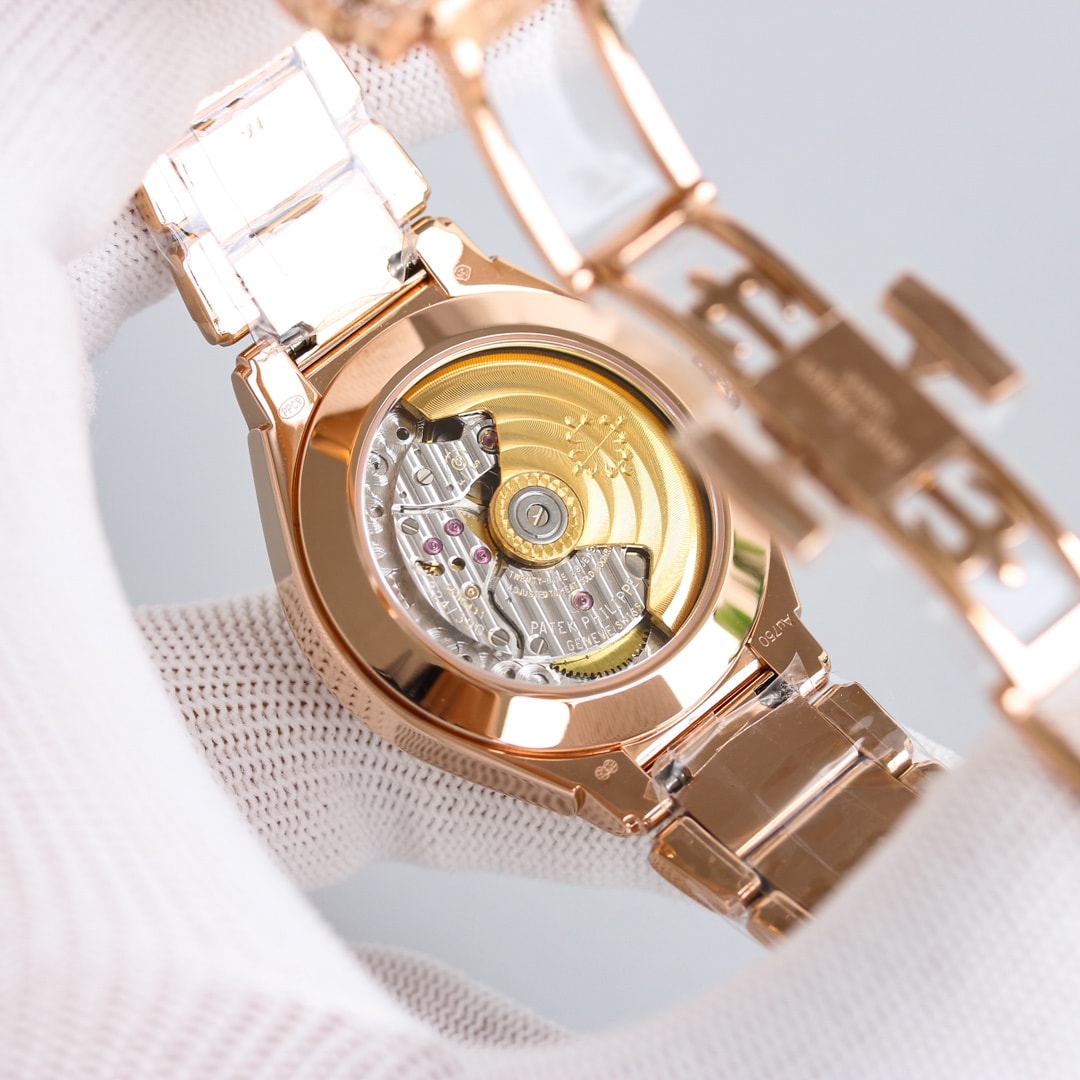 Fake Diamond Watch Replica Patek Philippe Twenty~4 Automatic Haute Joaillerie Rose Gold Diamond Paved Dial & Bracelet 7300/1450R-001(1:1 replica) - Elite Watch Atelier
