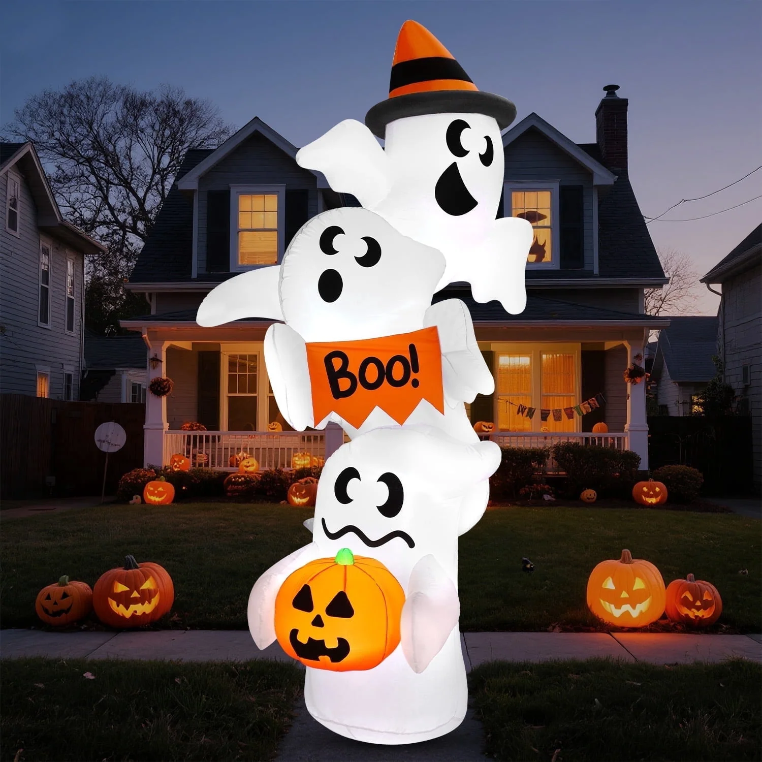 Joyfy 5ft Halloween Inflatables Light up Cute Ghost - Image 4 Joyfy 5ft Halloween Inflatables Light up Cute Ghost - Image 4