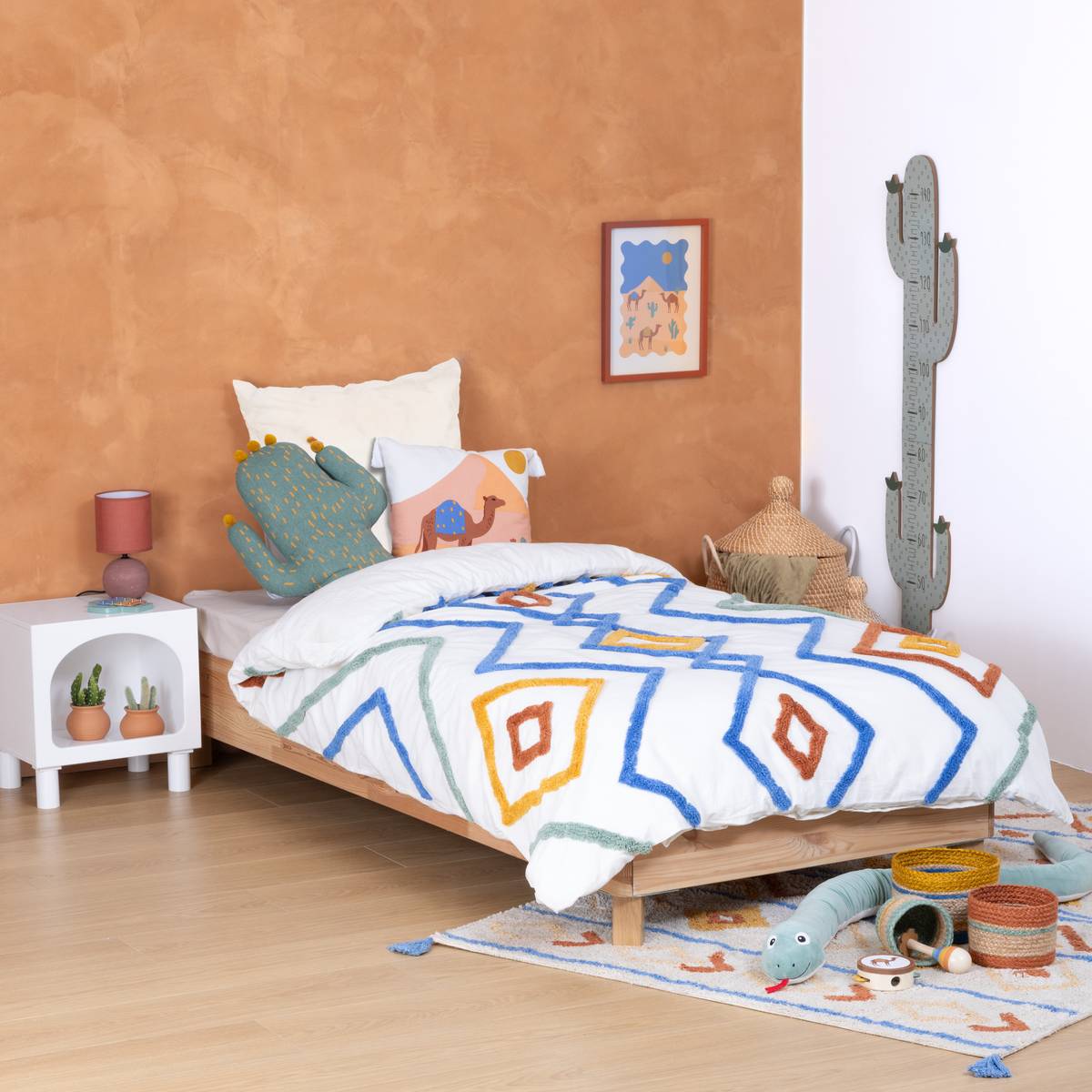 2-piece kids bed set "Adi" Tufted cotton, Multicolor, 140x200 cm