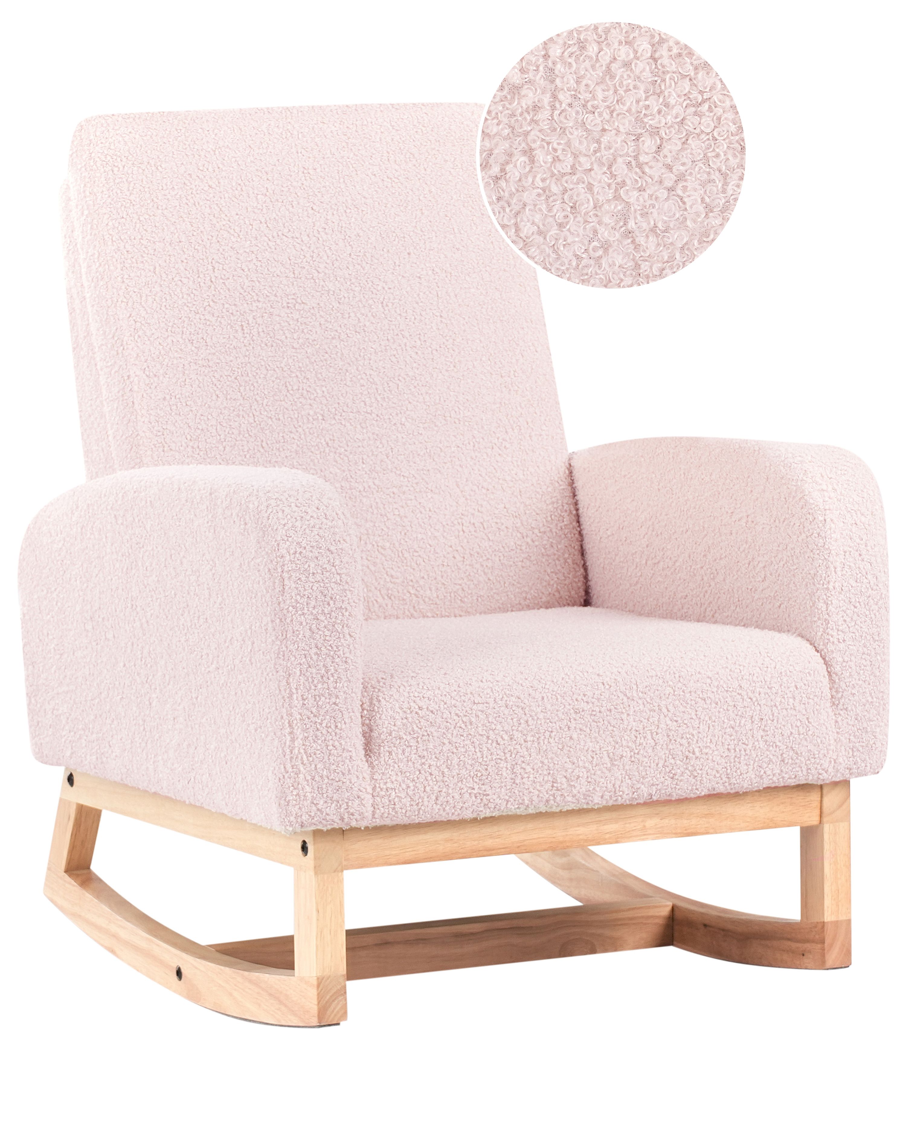 Kids Rocking Chair NORBY Boucle Pastel Pink