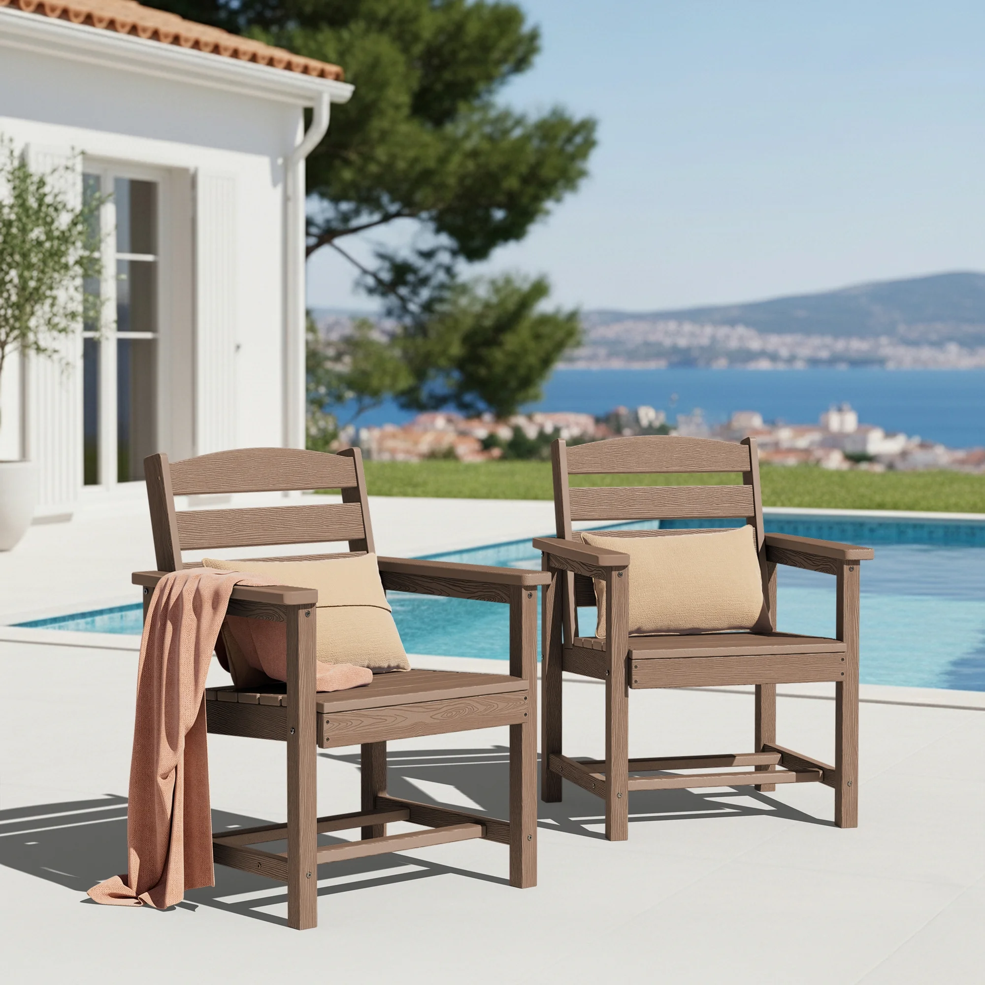 KINGYES 7-Piece Outdoor Dining Set, HDPE Patio Table and Chairs with Umbrella Hole, Gray - Image 34