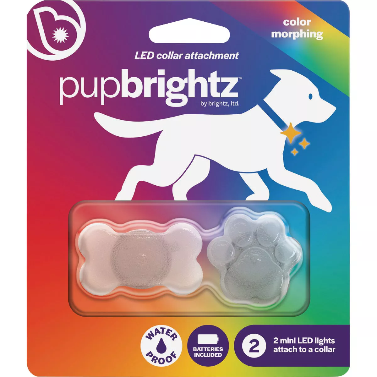 Brightz Pupbrightz Color Morphing 3V LED Collar Charm (2-Pack)