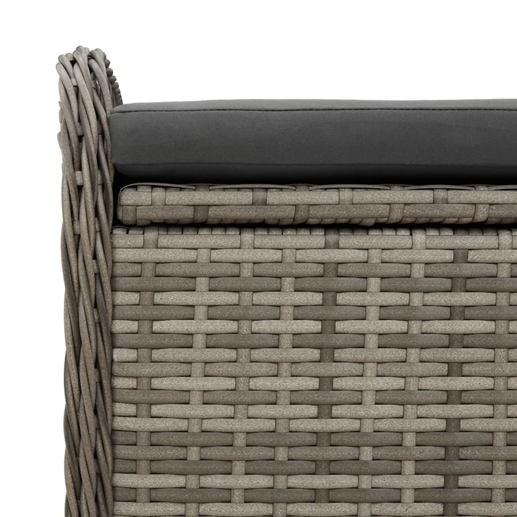 vidaXL Storage Bench with Cushion Outdoor Garden Seat Furniture Poly Rattan - Image 11