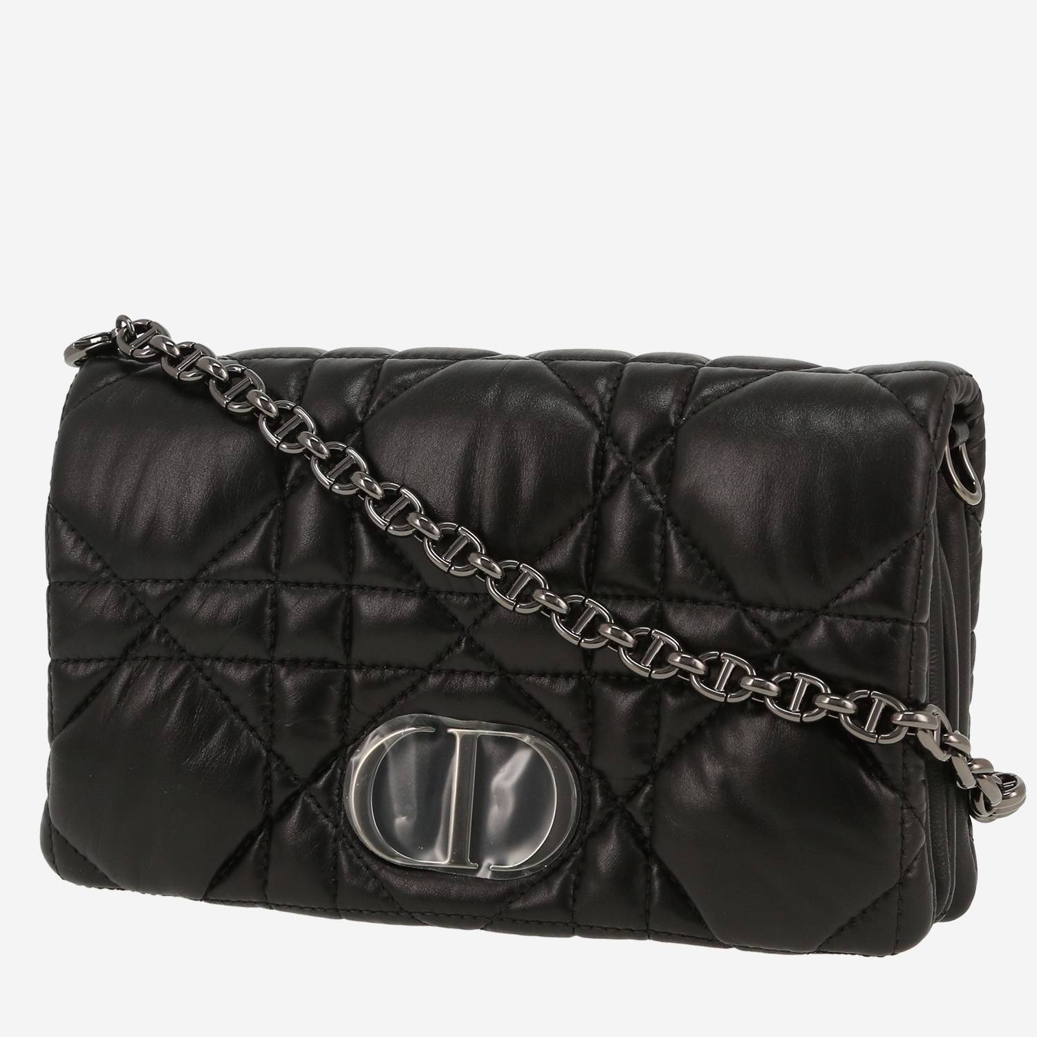 Dior Caro shoulder bag in black leather cannage