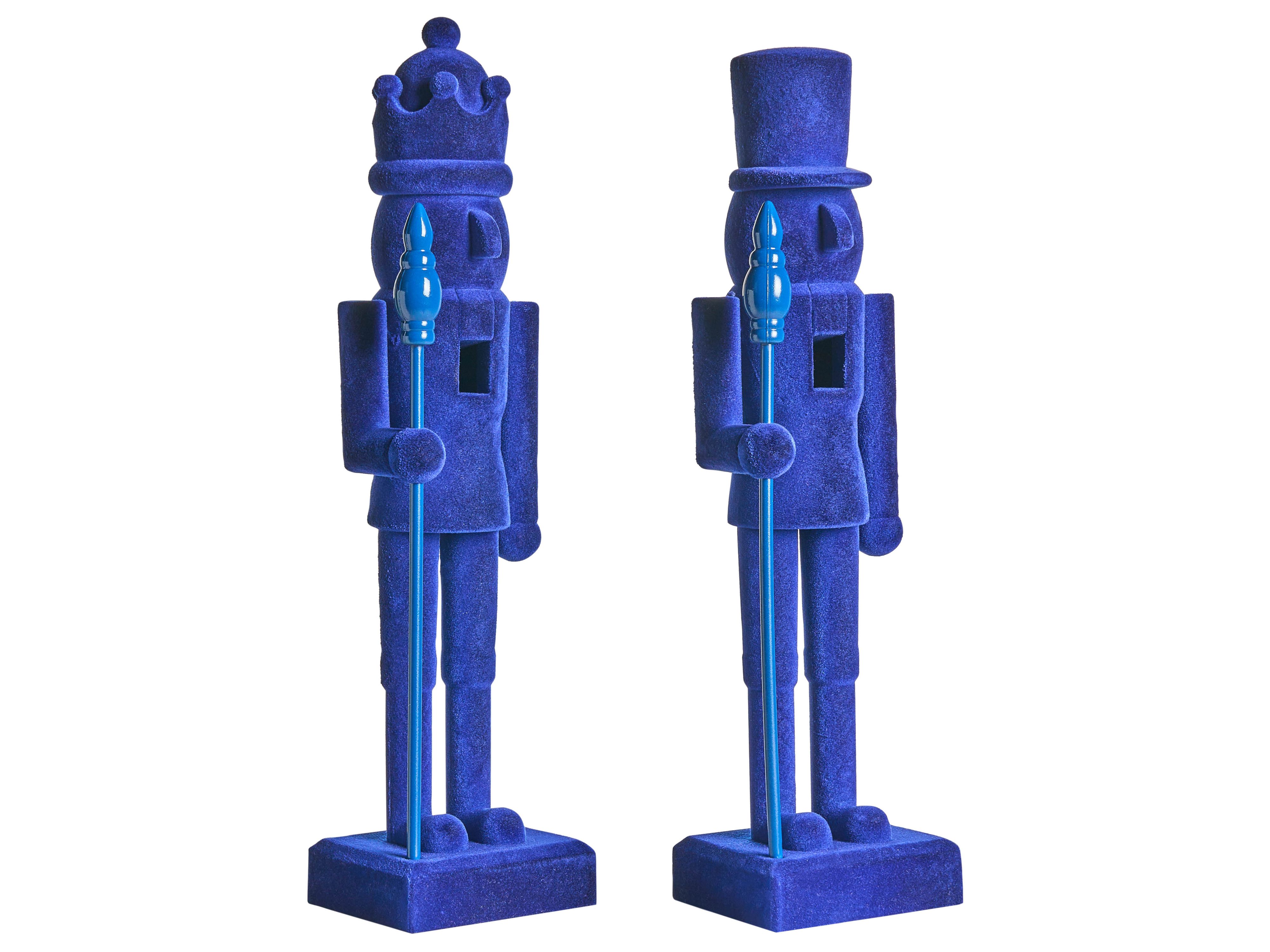 Set of 2 Figurines FLATEY Nutcracker 40 cm Blue