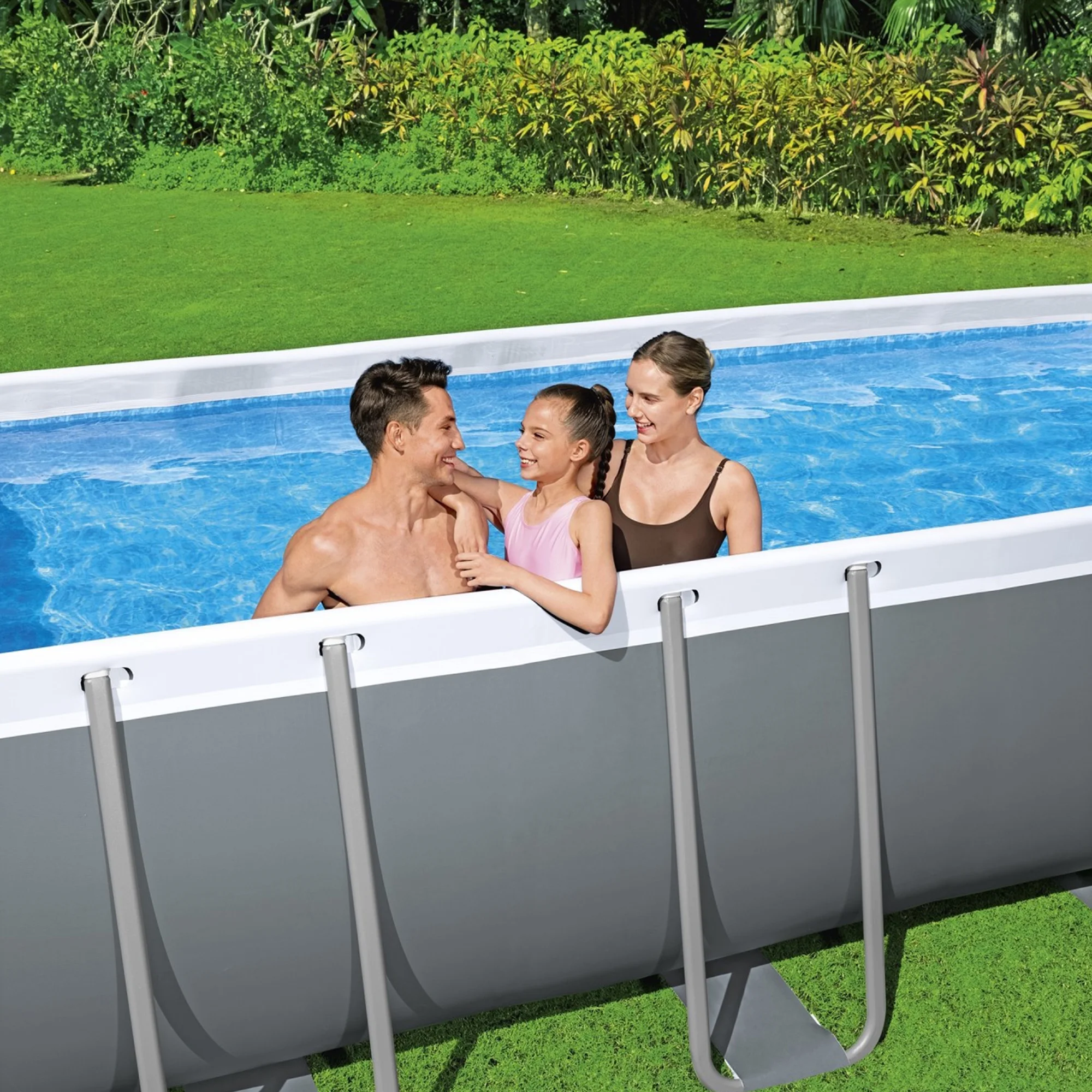 Bestway 24' x 12' x 52" Rectangular Frame Above Ground Swimming Pool Set - Image 39