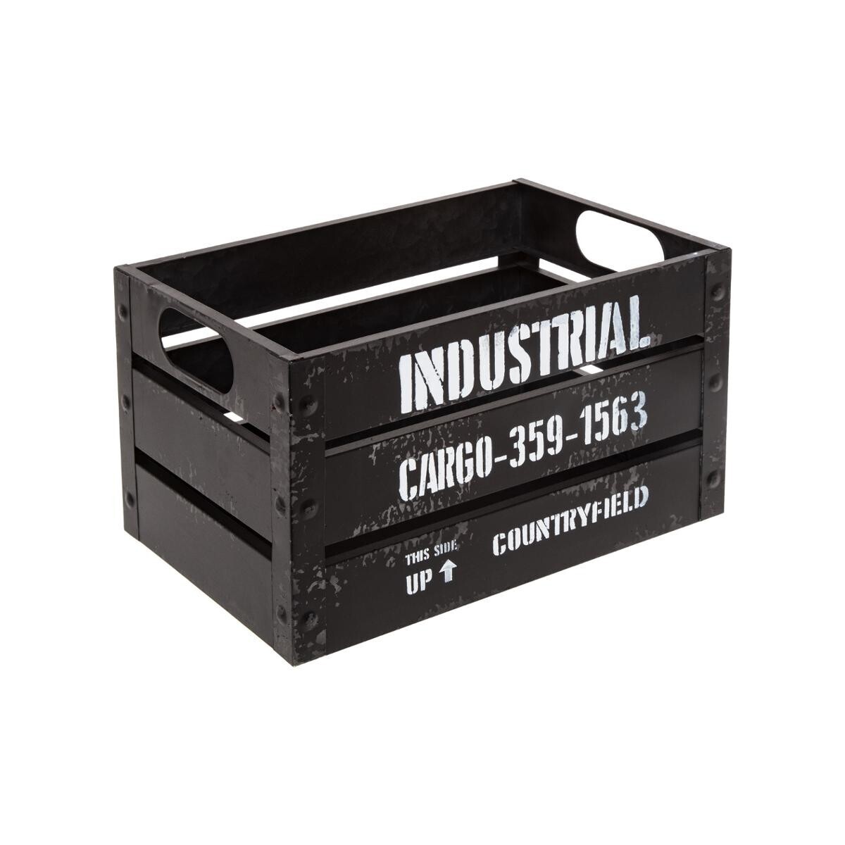 Set of 3 metal crates "Indus" Black