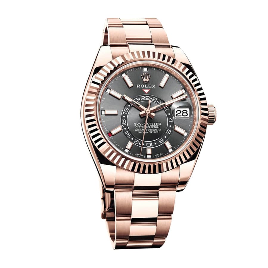 Rolex Sky-Dweller 326935-0007 SRO Automatic Everose Rhodium Dial Oyster Replica - Elite Watch Atelier