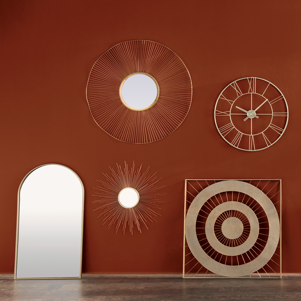 Mirror"Joyce" Gold-plated metal, 60x106 cm