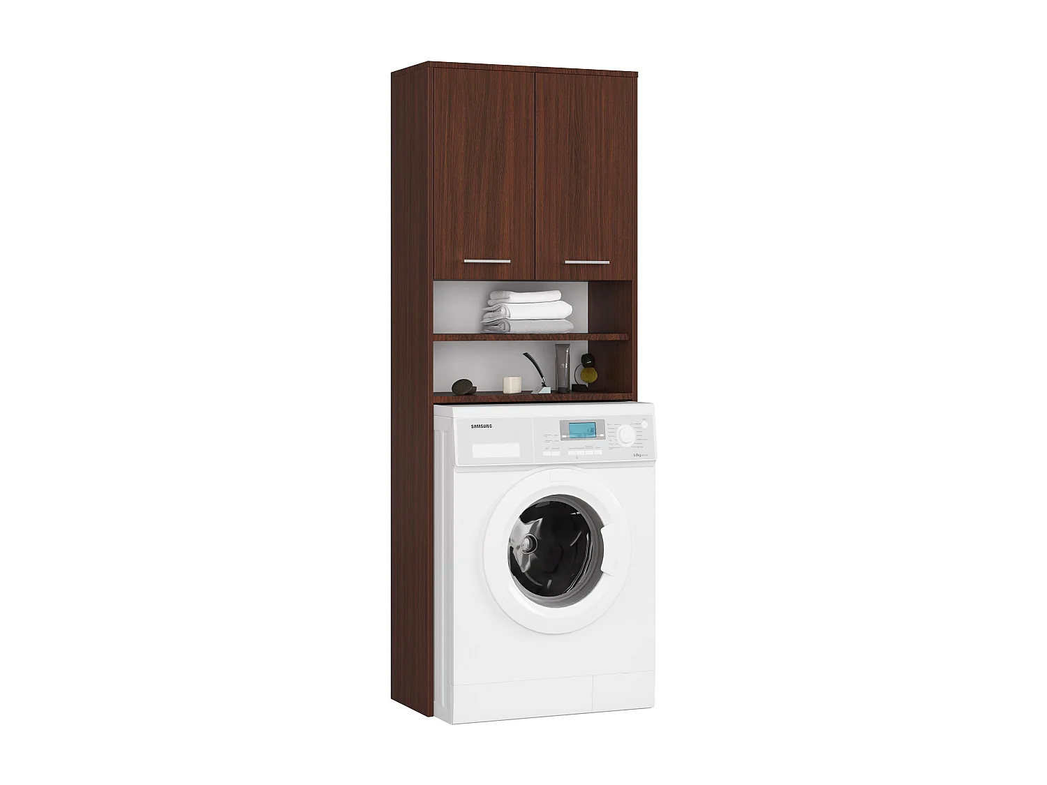 Meuble de rangement pour machine à laver, 2 portes, 64 x 30 x 190 cm