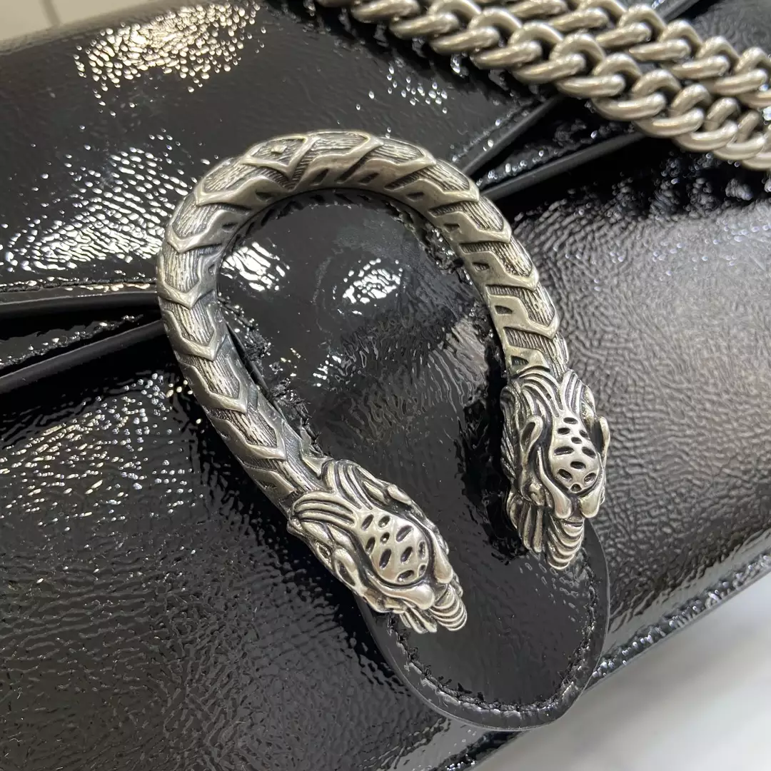 Dionysus Small Shoulder Bag in Black Patent Leather1:1High-quality replica
