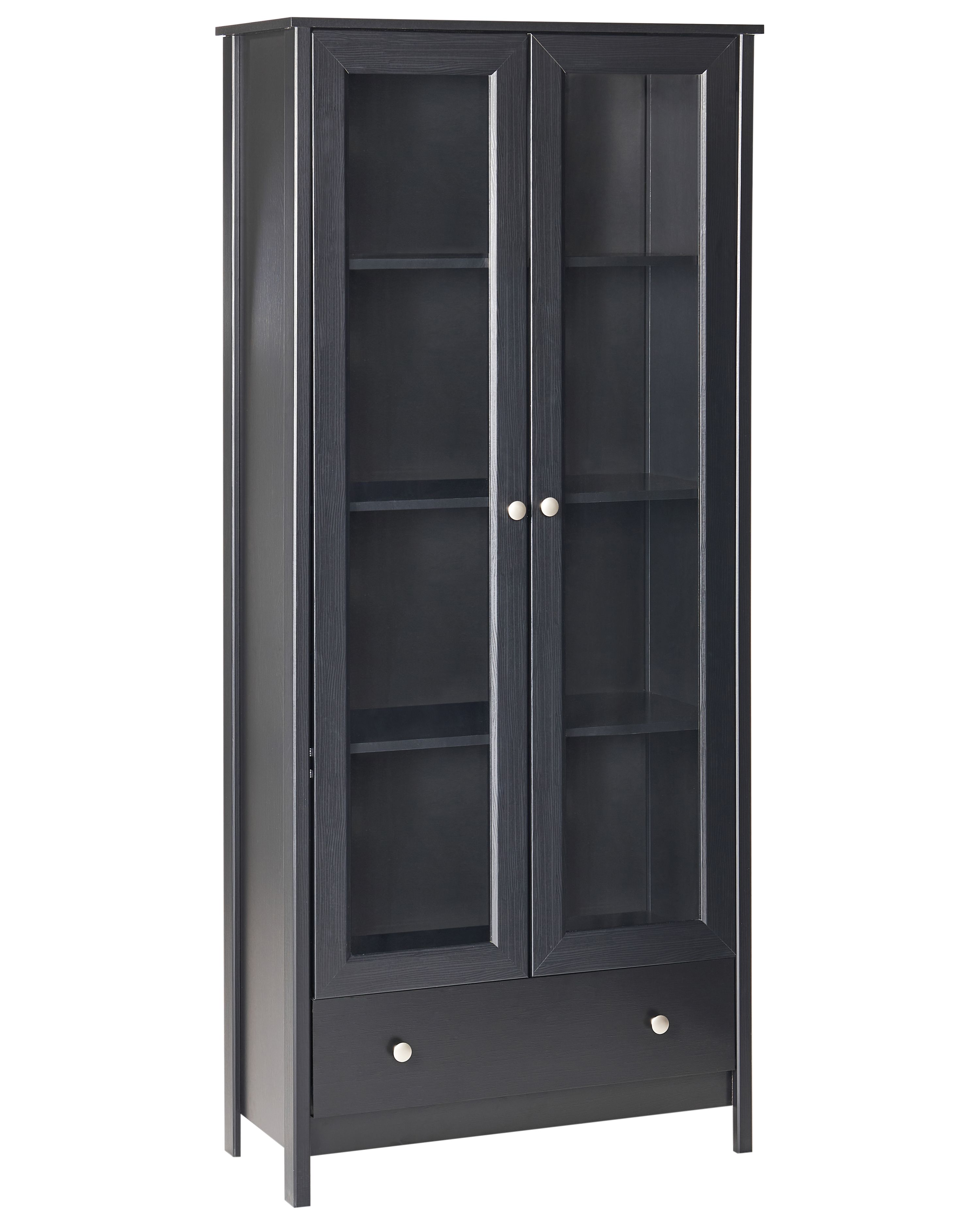 Glass Display Cabinet NORNALUP 80 cm Black
