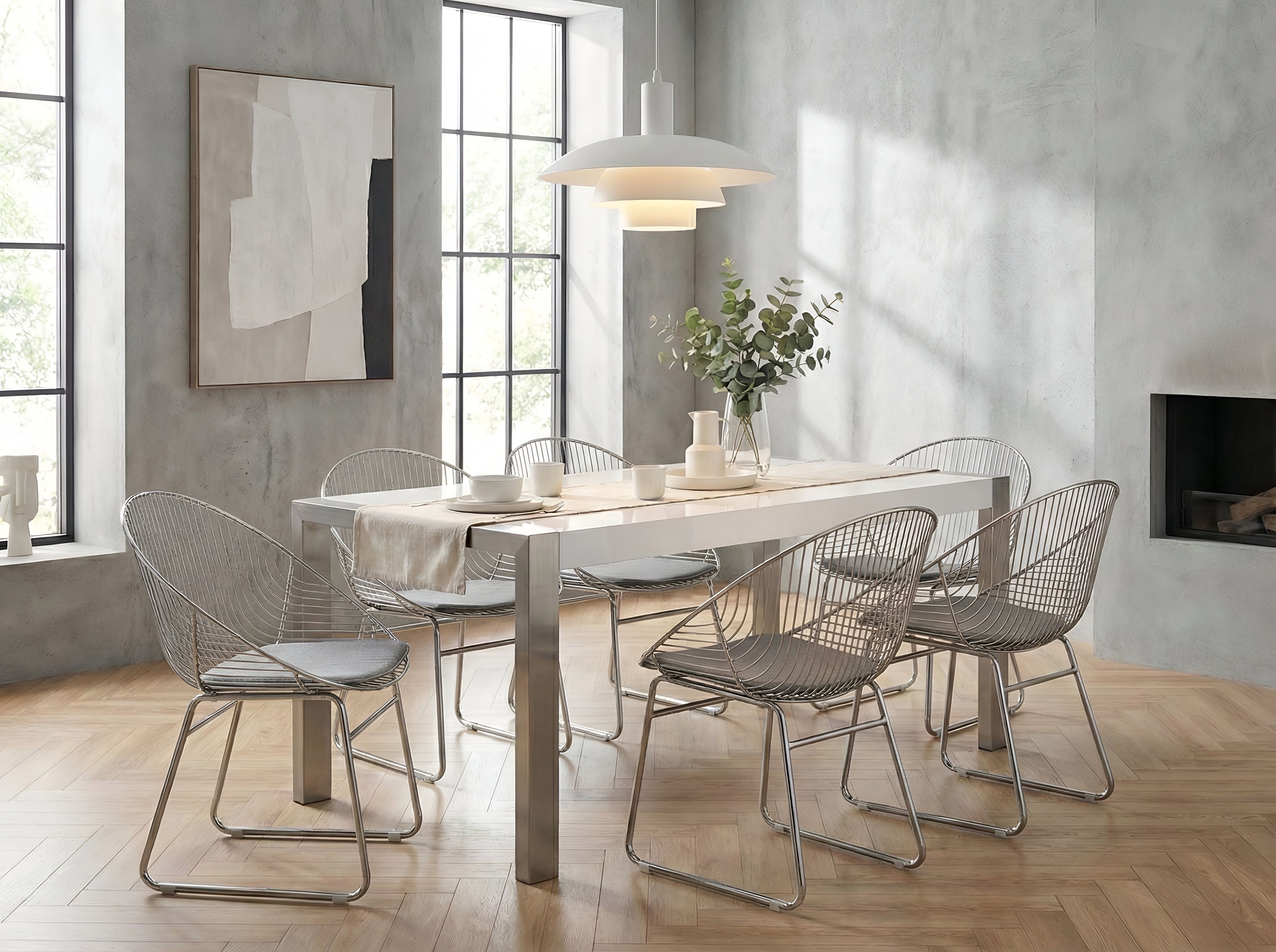Dining Table ARCTIC Silver 180 cm 90 cm