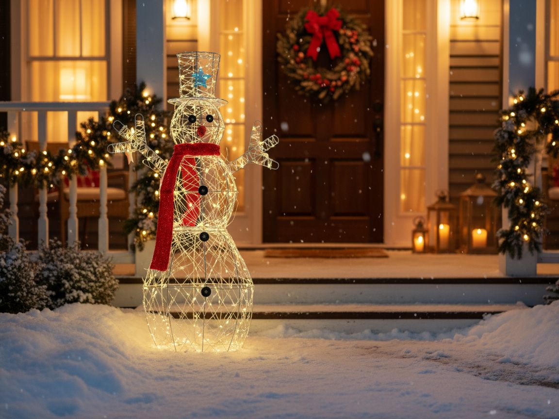 Outdoor Decoration LED VASMAN Snowman 93 cm White