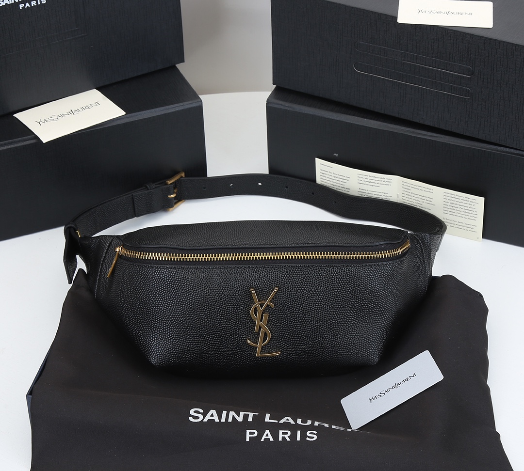 Replica Ysl Classic Monogram Belt Bag In Grain De Poudre Embossed Leather