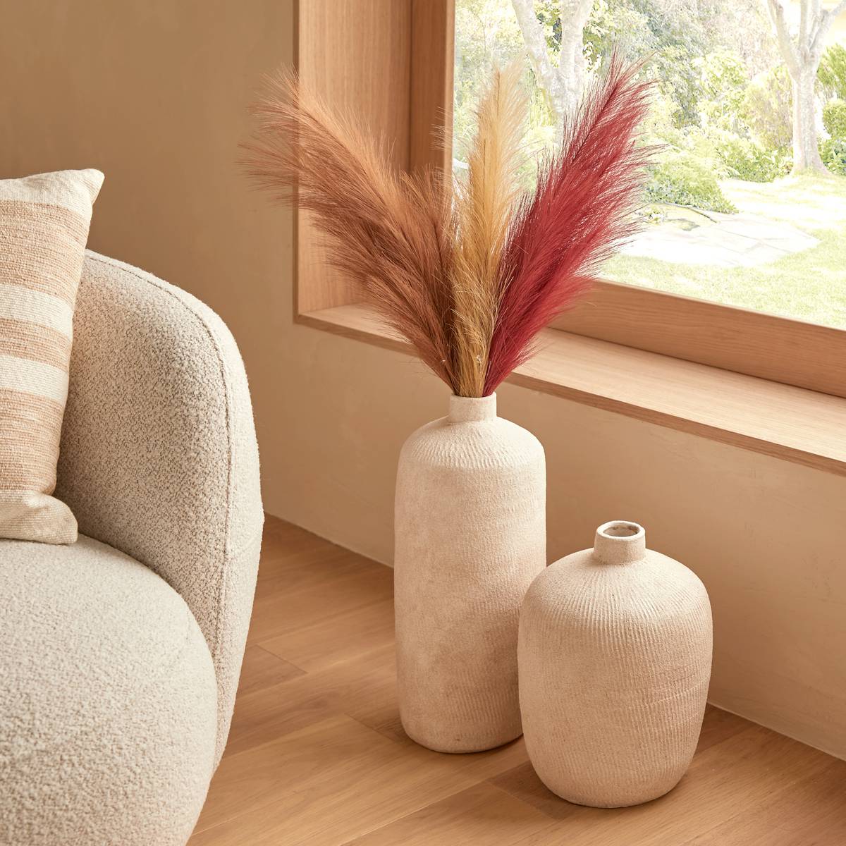 Vase "Romia" Beige, H.31 cm