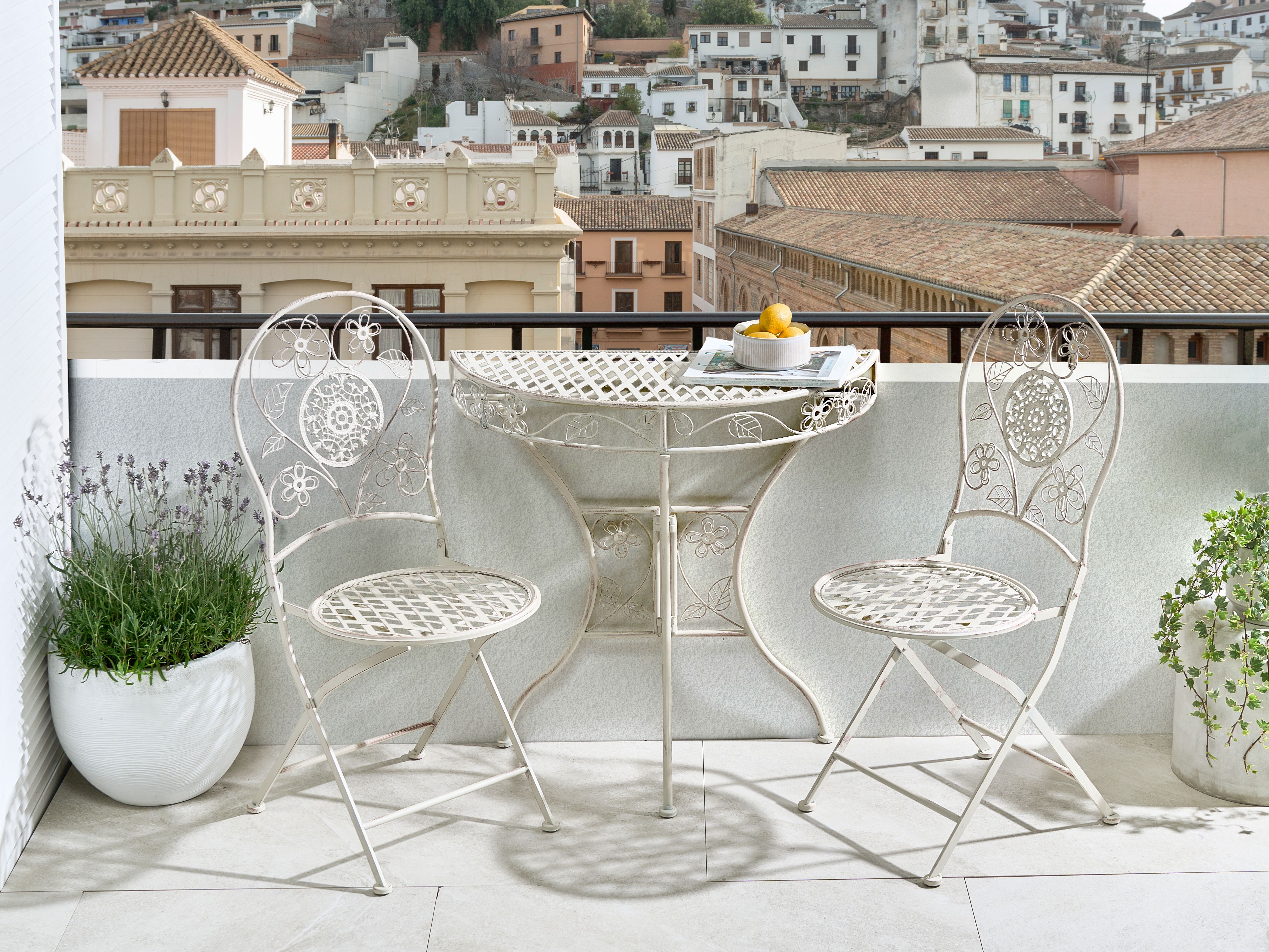 Bistro Set YAVIZA Metal Light Beige