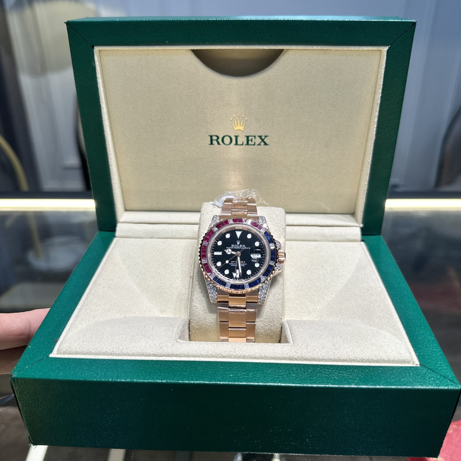 Rolex GMT-Master II 126755 SARU Replica Watch Gold Wrapped Moissanite 41mm - Elite Watch Atelier