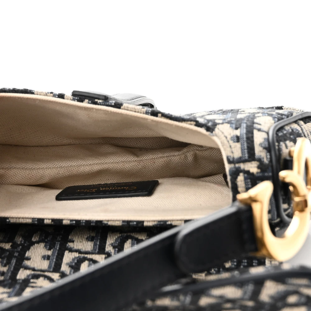 Mirror Quality Dior Replica Handbags – Blue Oblique Saddle Bag1:1High-quality replica