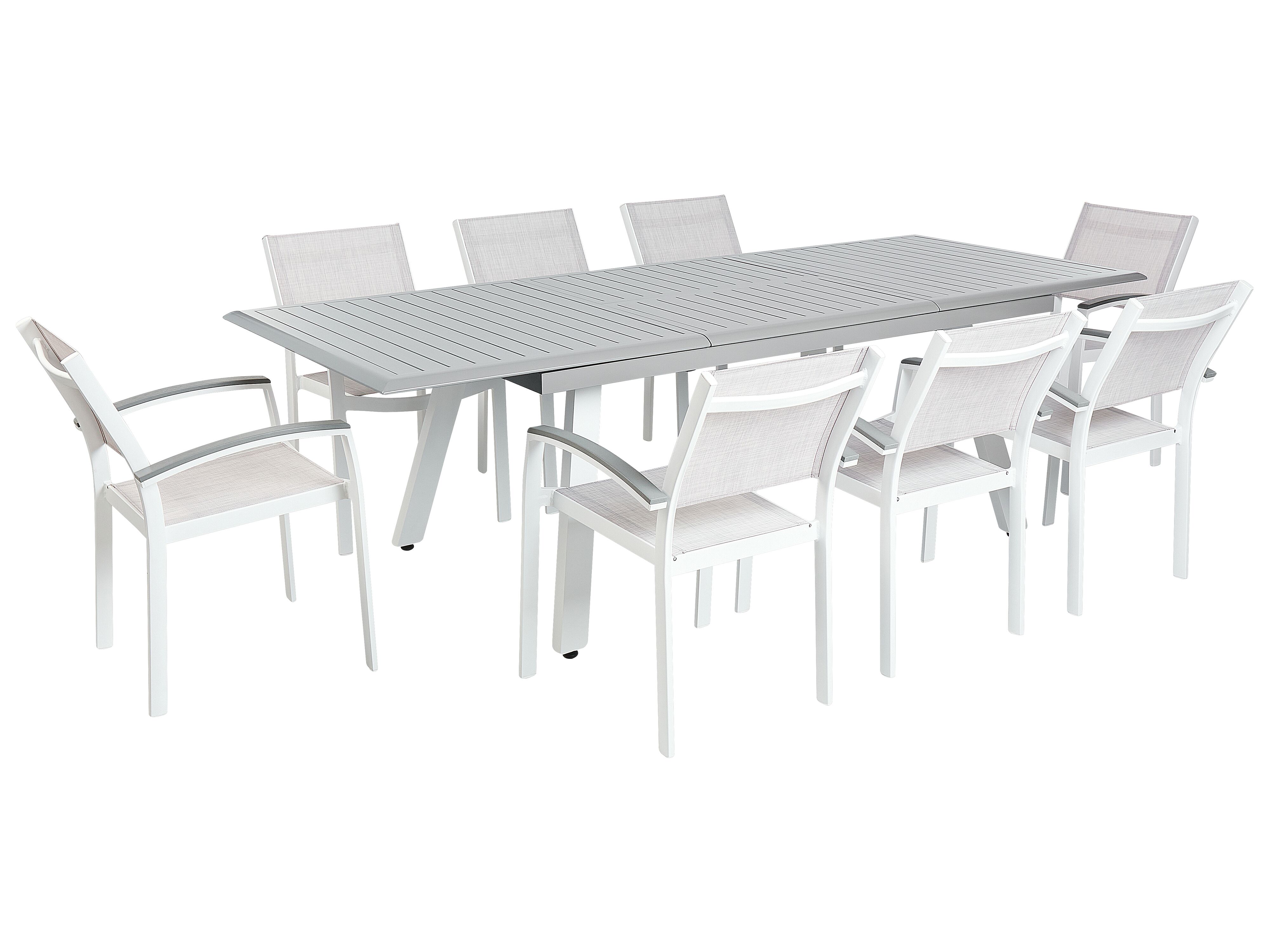 Garden Dining Set 8 Seater PERETA Metal Grey