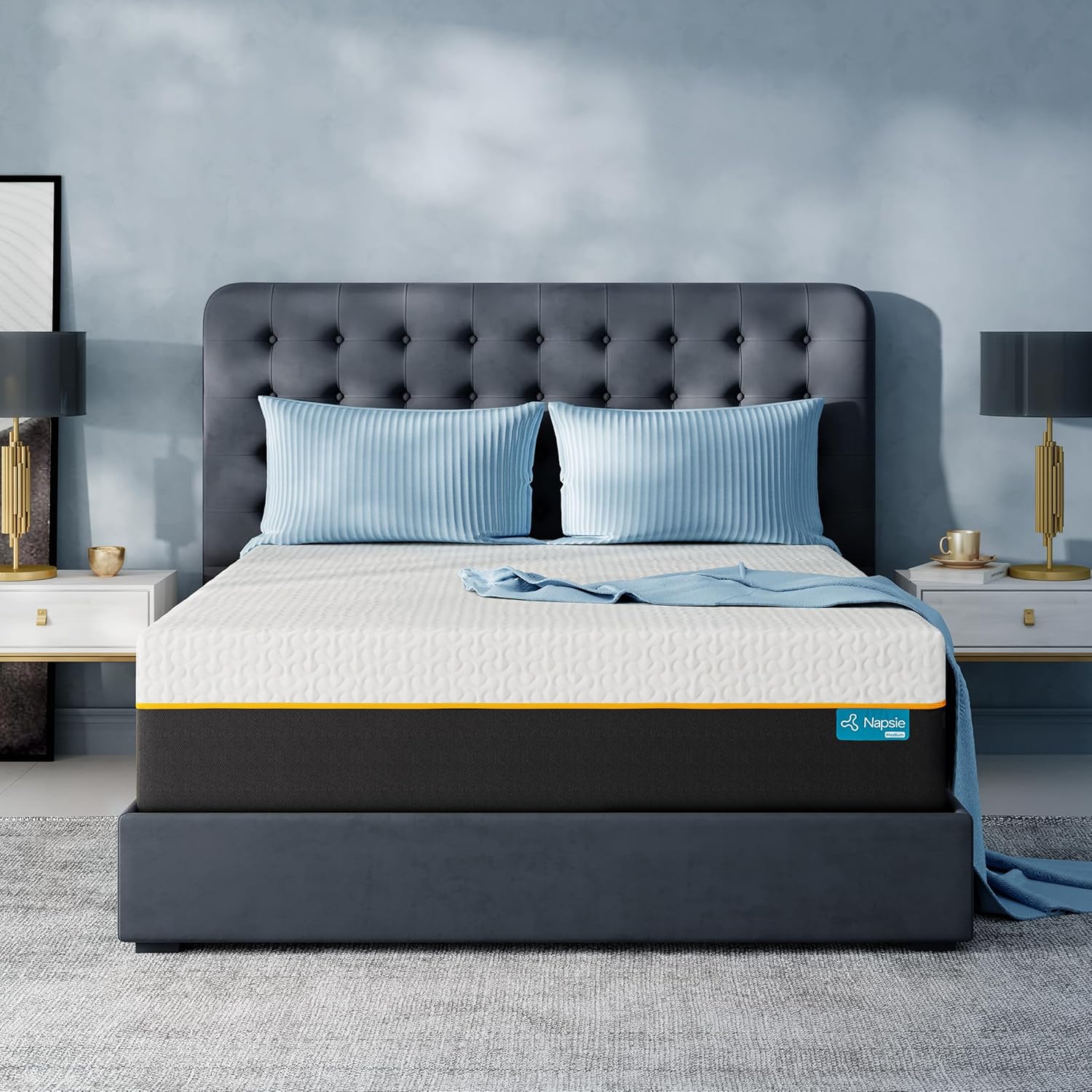 12 Inch Queen Mattress, Cooling Memory Foam Mattress in a Box, Queen Size Mattress for Pressure Relief and Cool Sleep, Medium Plush, CertiPUR-US Certified