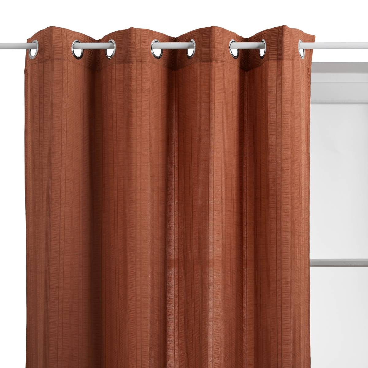 Sheer Curtain "Noa" Terracotta, 240x140 cm