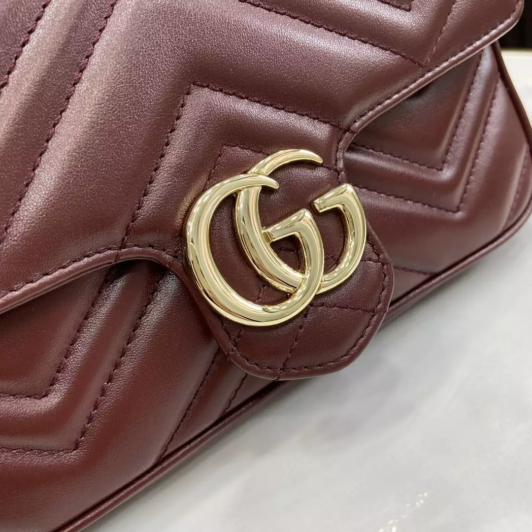 GG Marmont Mini Bag in Rosso Ancora Red Leather1:1High-quality replica