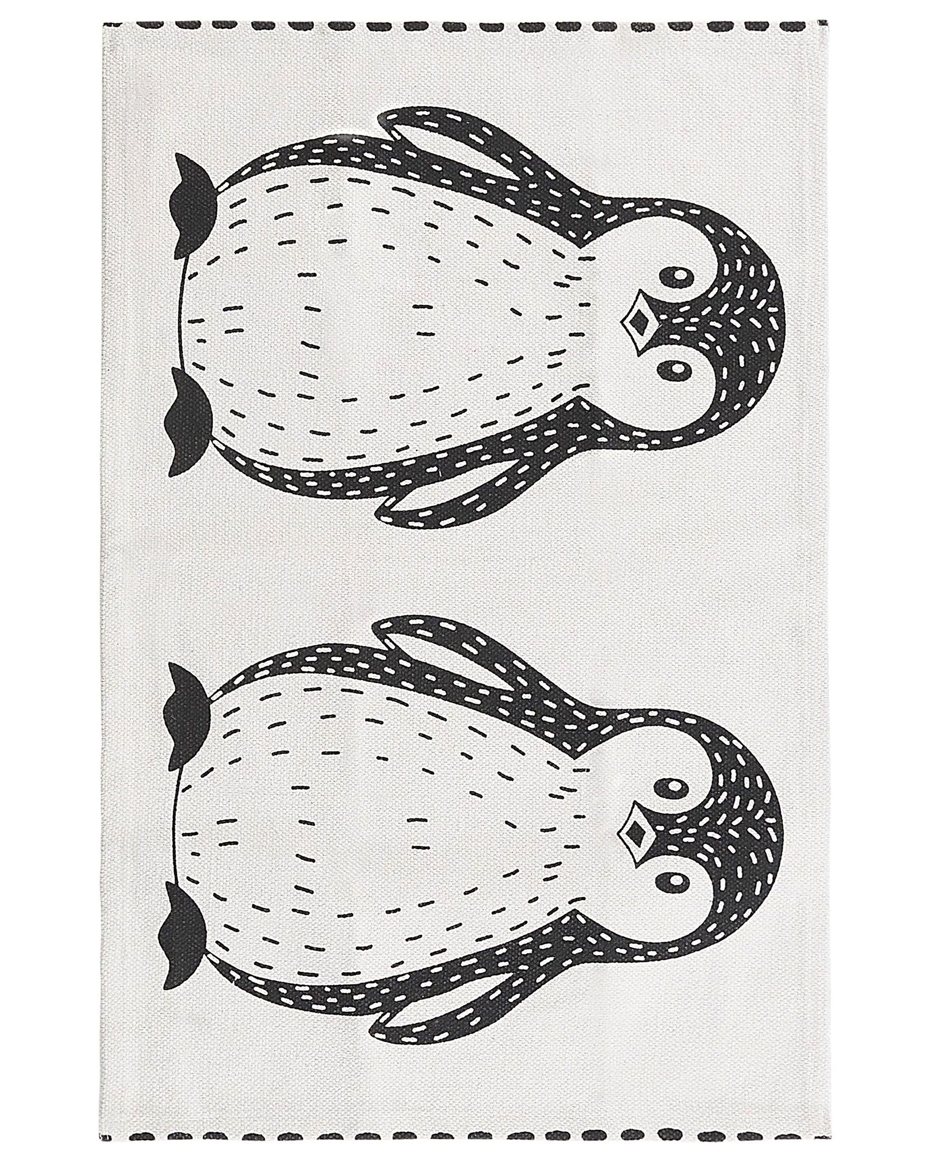 Kids Rug HAJDARABAD White 60 x 90 cm Cotton