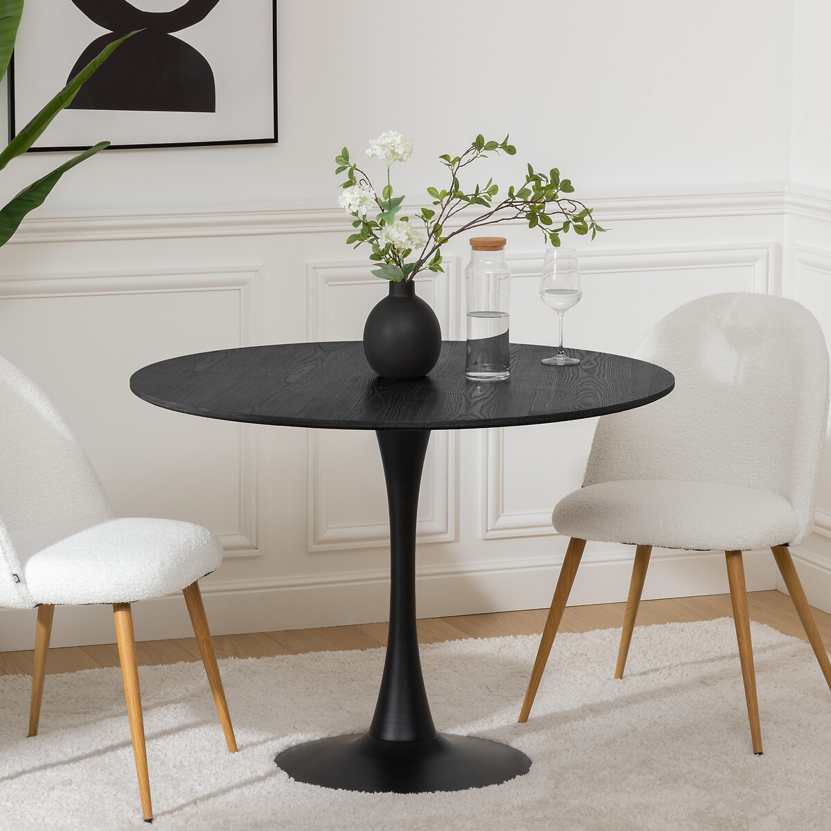 Dining table "Elias" Black, D.102x76 cm