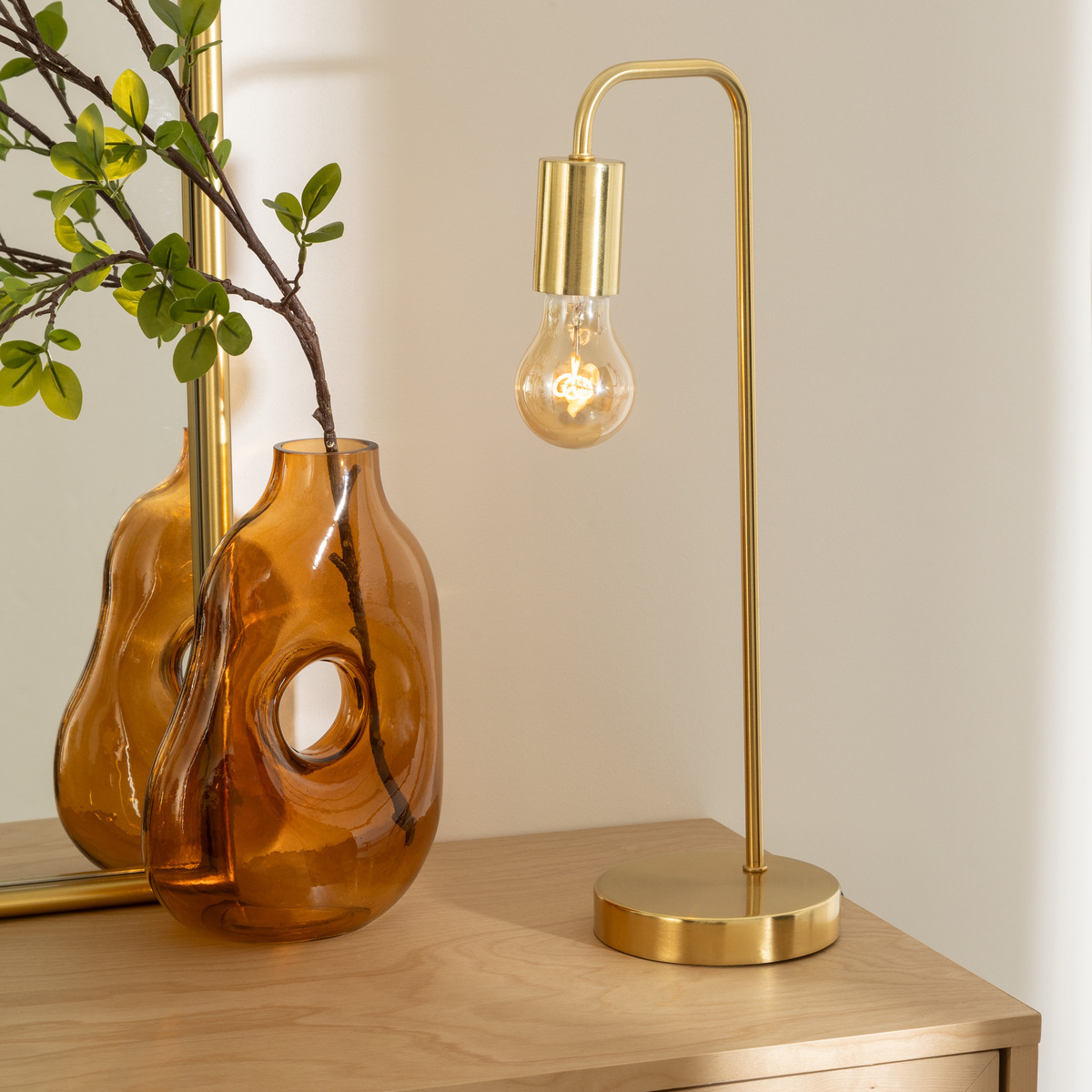 Metal lamp "Keli" Gilt, H.45 cm