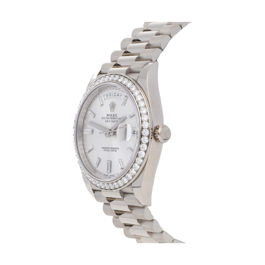 Rolex Day-Date 228349RBR Diamond Bezel Sundust Dial Replica - Elite Watch Atelier