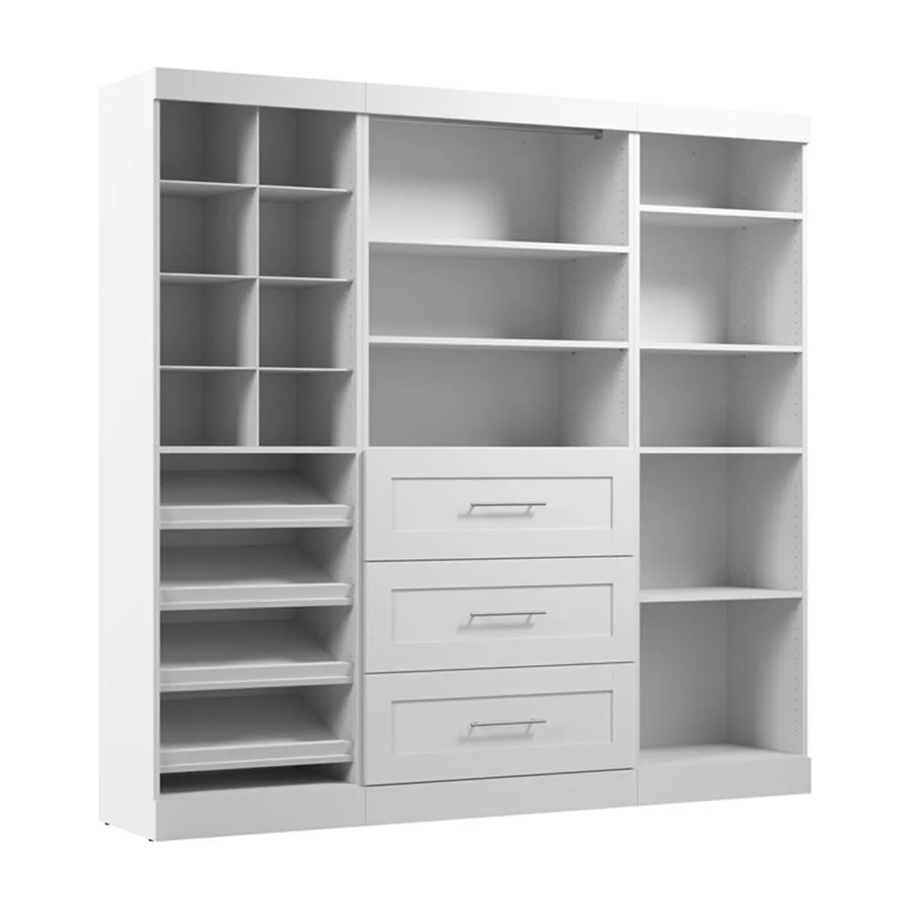 Bestar Pur 86W Closet Organizer System in White - Engineered Wood - Image 14