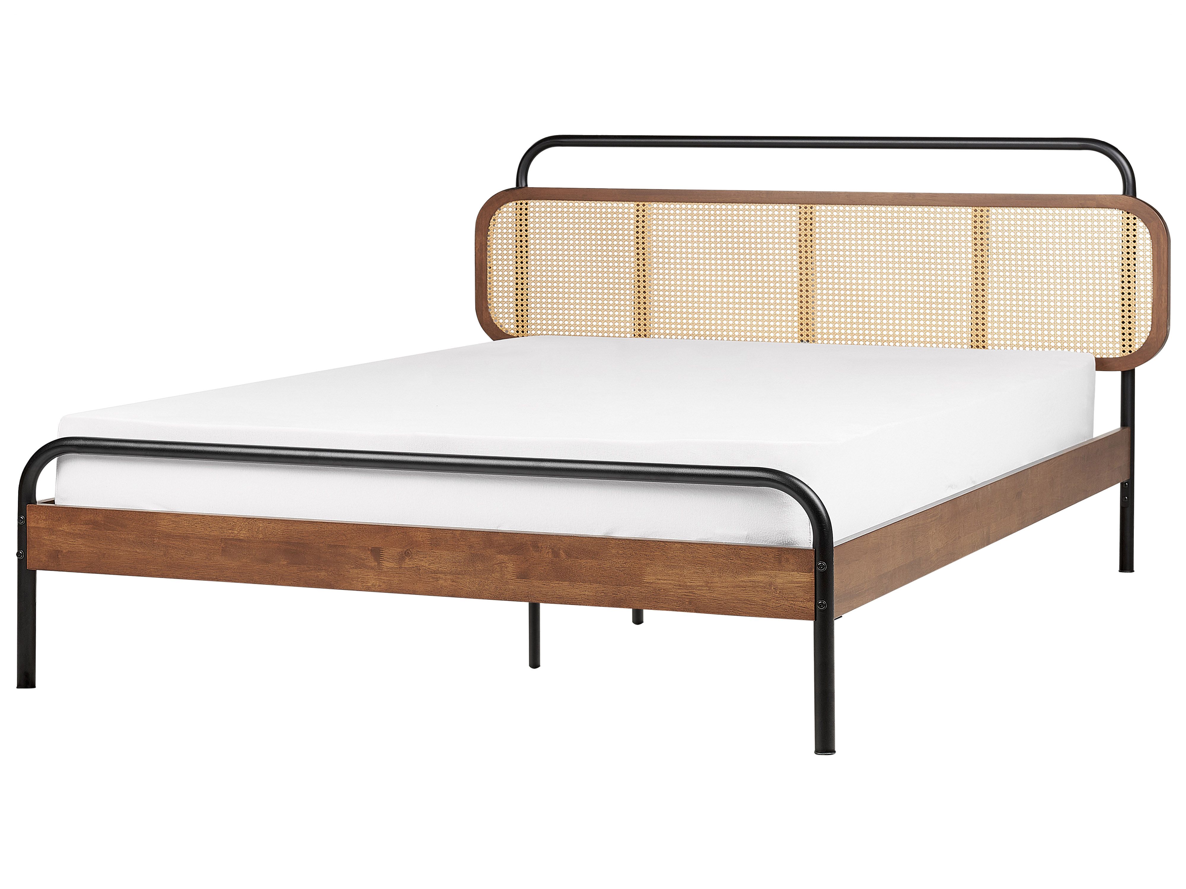 Bed Rattan BOUSSICOURT 180 x 200 cm (EU Super King) Dark Brown